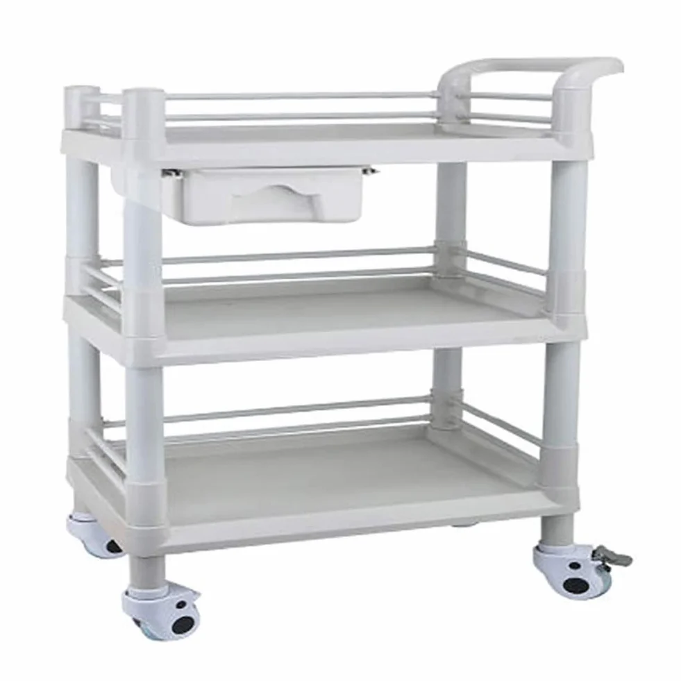 Ruchomy Wózek Ręczny Wózek Do Przechowywania W Kuchni Wózek Kosmetyczny Z Szufladą, Mobilny Salon Fryzjerski Rolling Cart Abs/Beige/S-54X37X98Cm