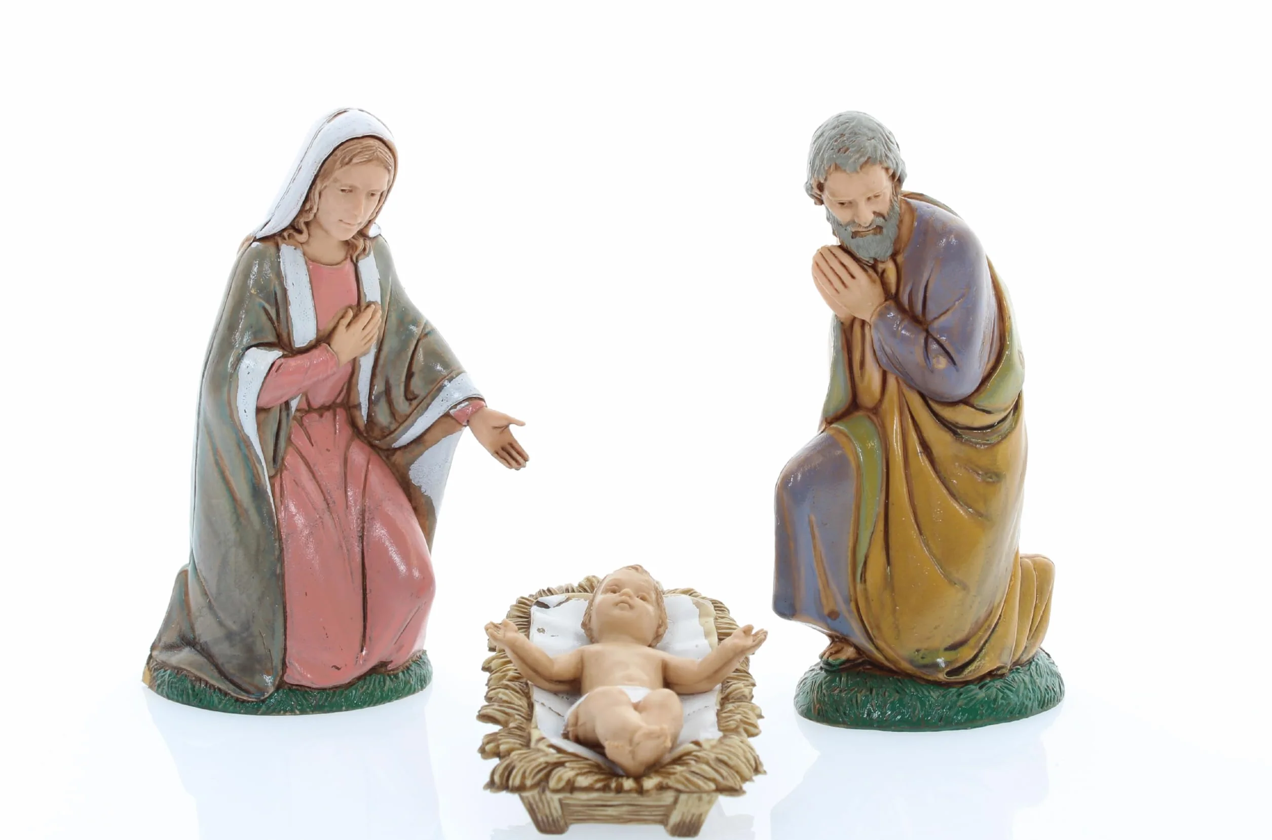 Zestaw do szopki bożonarodzeniowej Moranduzzo z 3 figurkami w skali 3.9 cala 1:20 – STANDARD 10 – Styl 700, Nietłukące się ręcznie malowane figurki, Oficjalny produkt, Wykonane we Włoszech, Rzeźbiarz