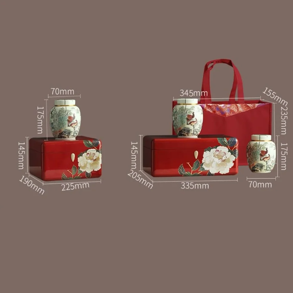 Herbata Coffee Pojemniki na cukier Luźny pojemnik do przechowywania herbaty Ceramiczny zapieczętowany słoik Retro Zestaw do herbaty Pojedynczy słoik / Podwójny słoik Zestaw pudełek na prezenty