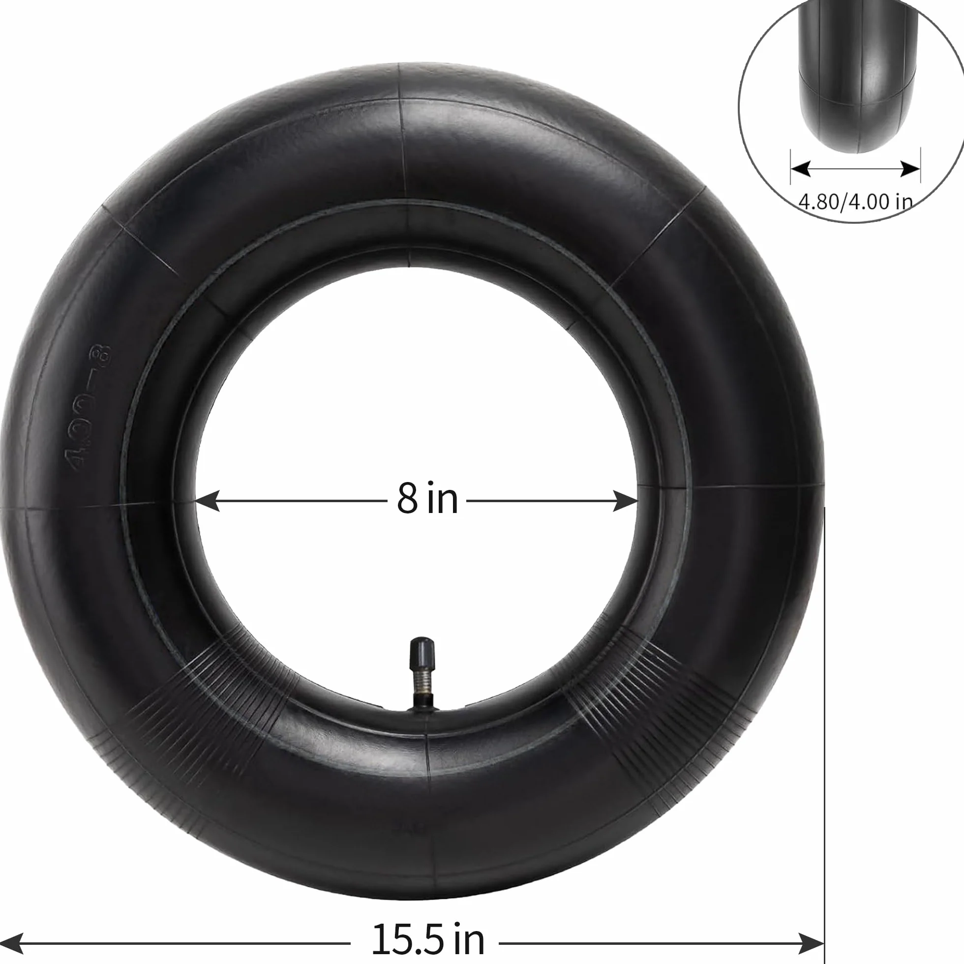 2 sztuki 4.80/4.00-8 dętka z prostym zaworem TR-13, dętka powietrzna do kosiarki z pogrubionej gumy, kompatybilna z kosiarkami, taczkami, przyczepami ogrodowymi, gokartami