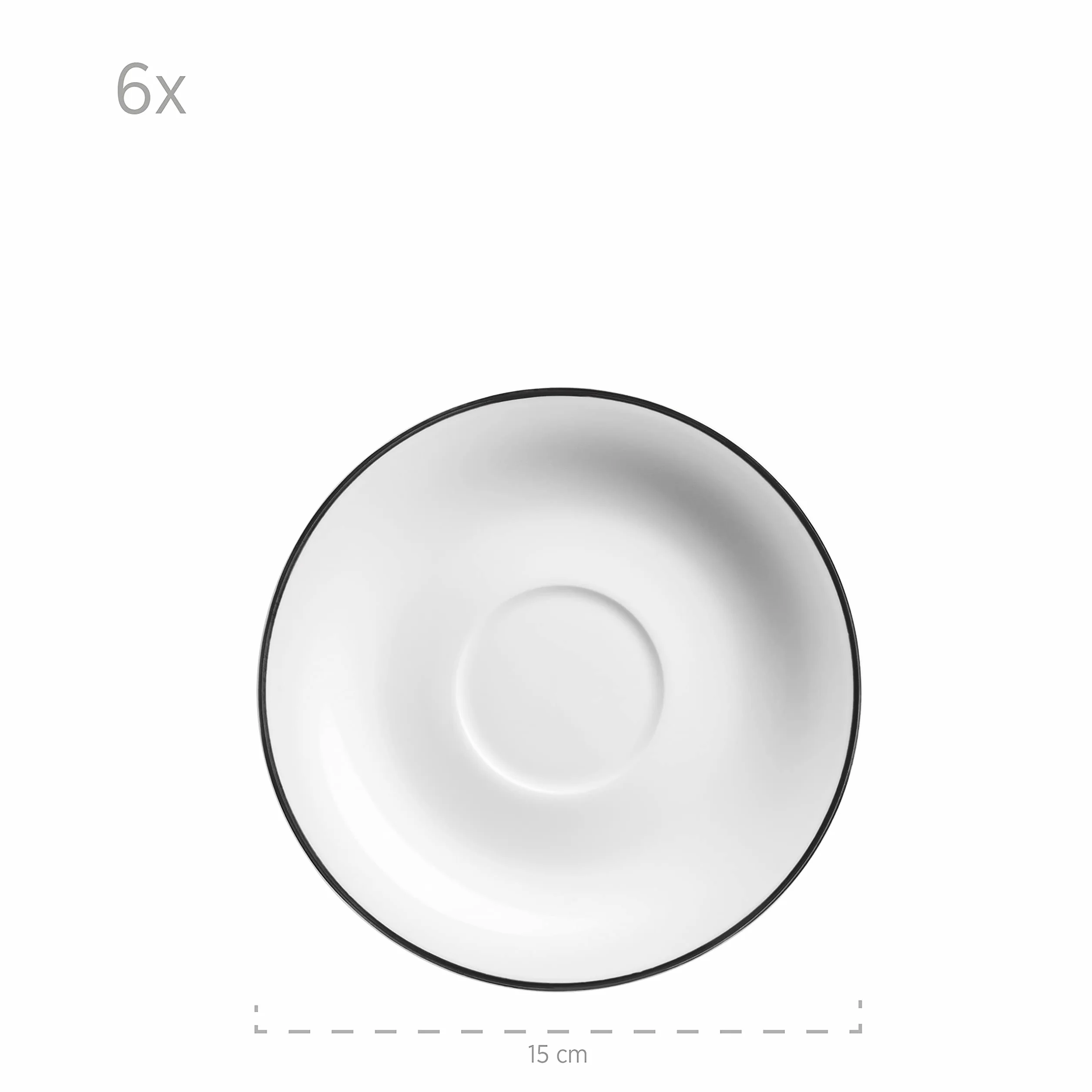 Mäser ENNA porcelanowy zestaw do kawy biały czarny