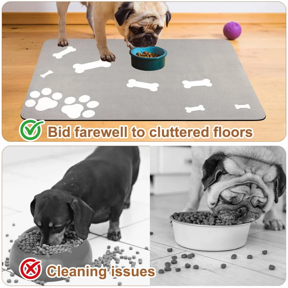 Alfombra Comedero Perro Superabsorbente 40x60 cm Antideslizante Tapete de Comida