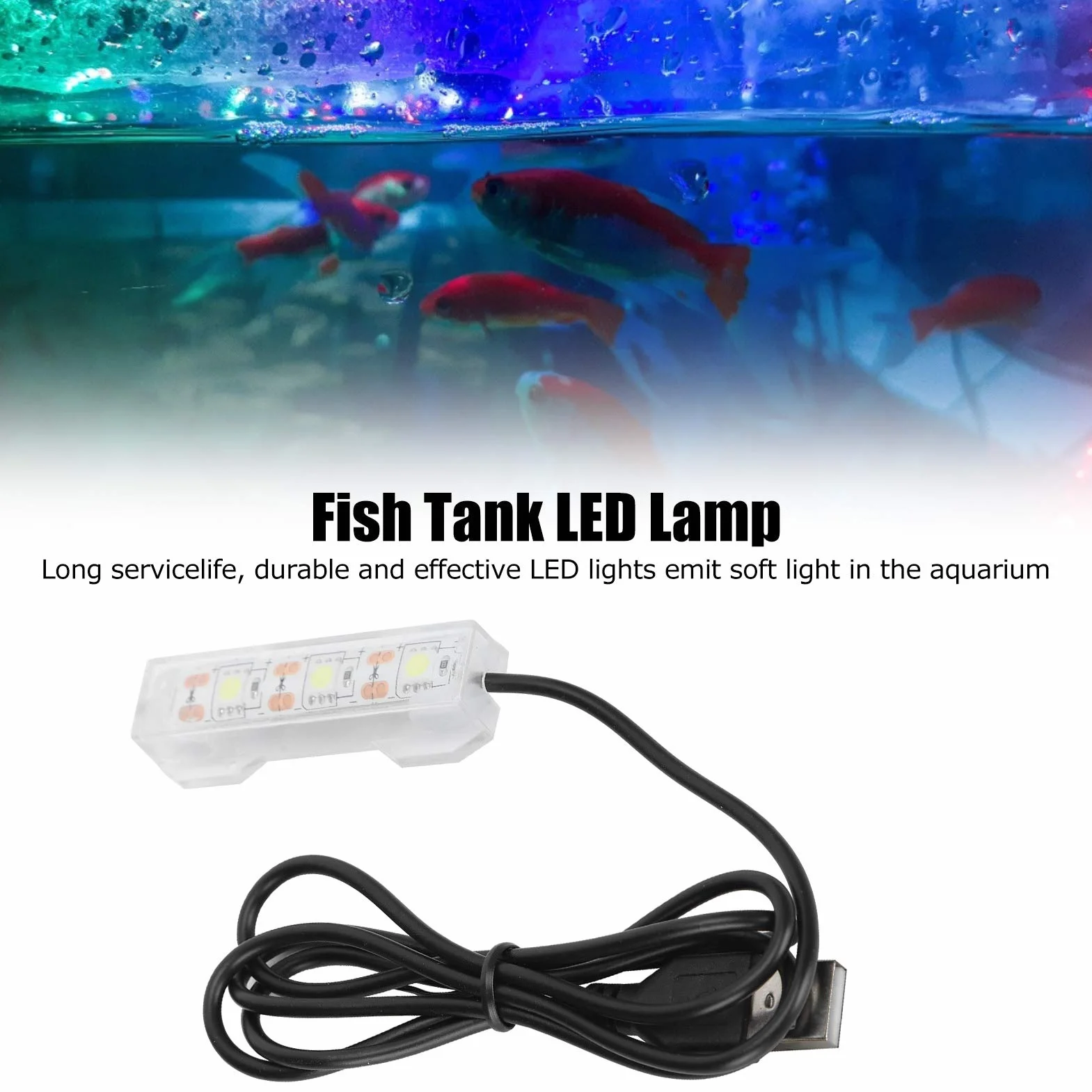 Oświetlenie LED Akwarium Małe Roślina Wodna Światło Pulpit Mini Dekoracja Miękka Lampa