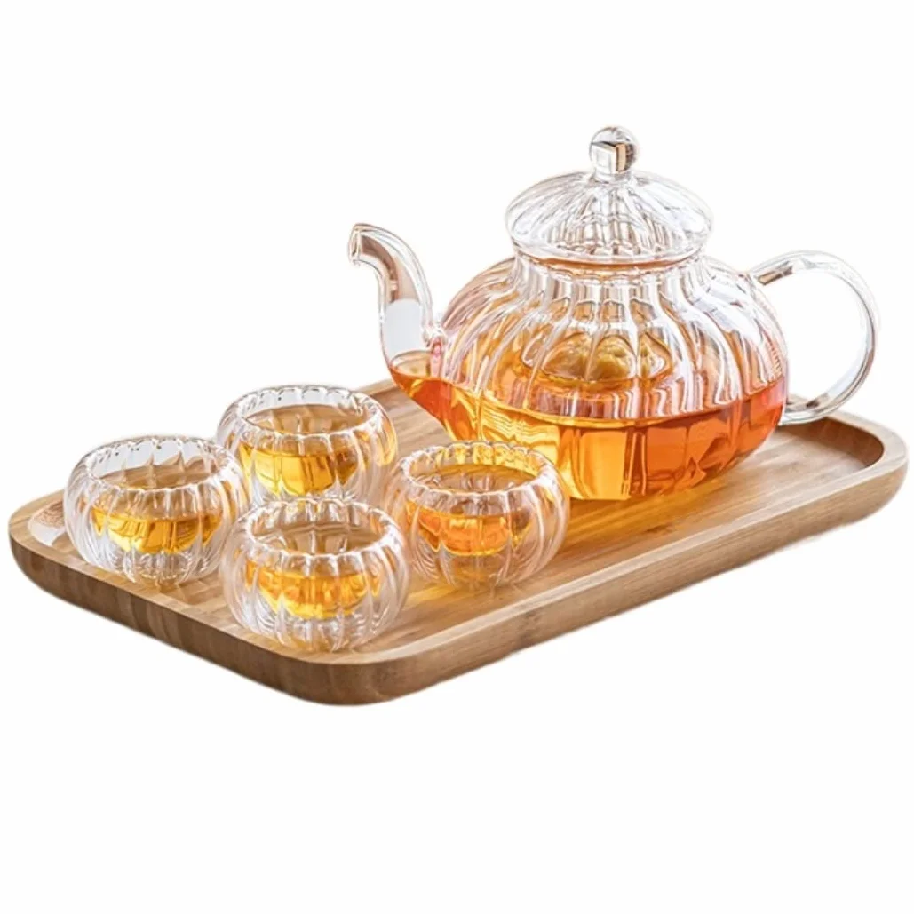 Zestaw filiżanek do espresso, kubki do kawy, filiżanka do herbaty, czajniczek, popołudniowa herbata i przezroczyste szkło do domowego garnka(Clear(4cups))