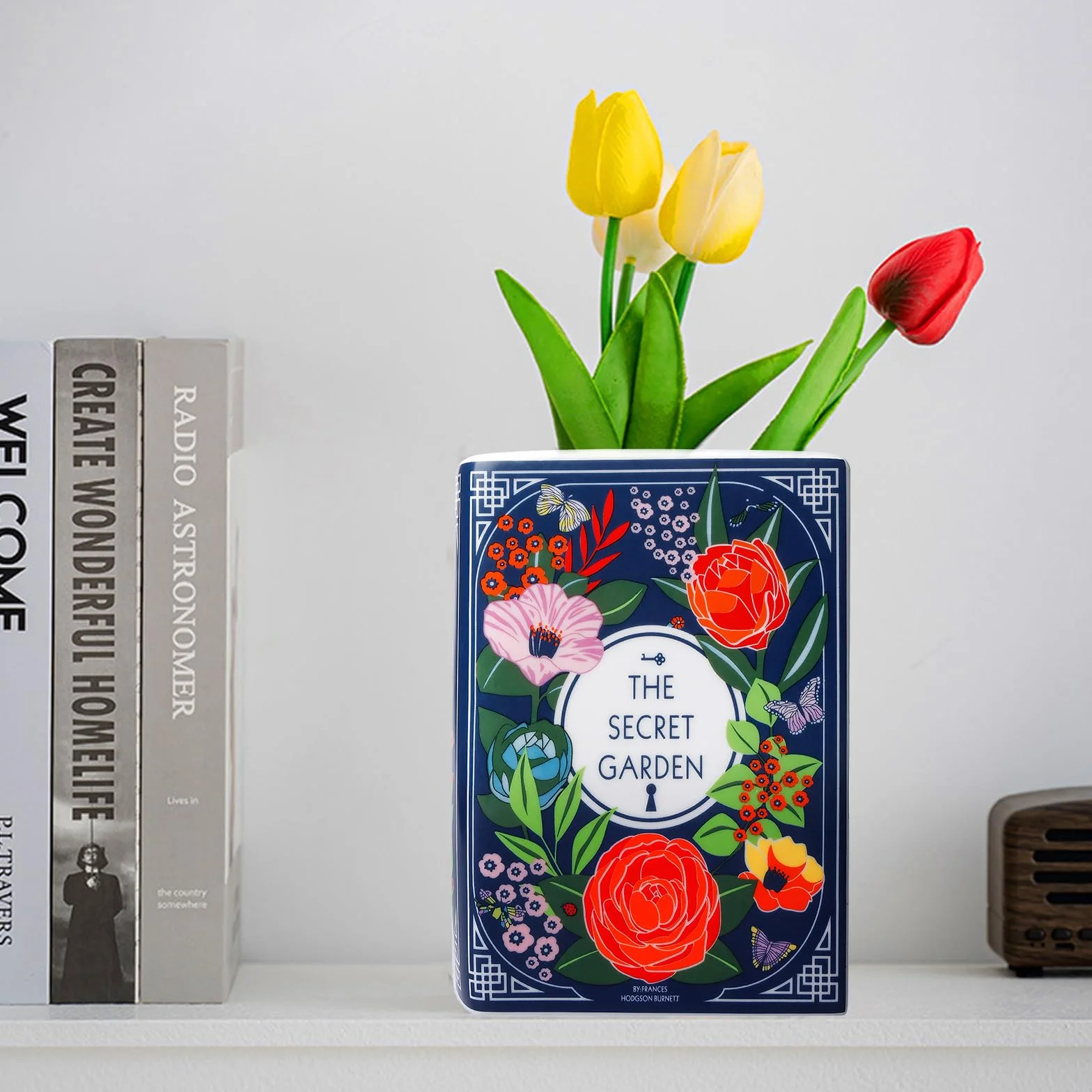 Wazon dekoracyjny w kształcie książki, ceramiczna doniczka na kwiaty, ceramiczne wazony do dekoracji, wazon w kształcie książki dla miłośników książek, nowoczesny dekoracyjny wazon do domu i biura