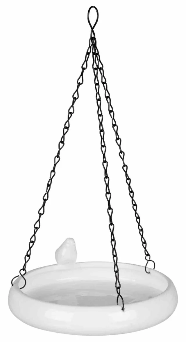 Trixie wiszące poidło dla ptaków ceramiczne 500 ml ø 21 cm białe