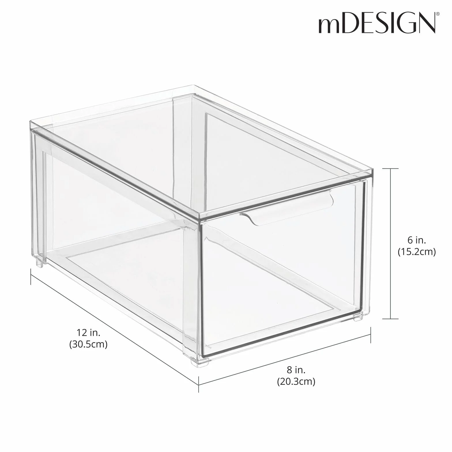 mDesign Zestaw 4 plastikowych pudełek do przechowywania z wyciąganą szufladą, pudełko do przechowywania przyborów toaletowych, kosmetyków, kosmetyków, kosmetyków, kosmetyków