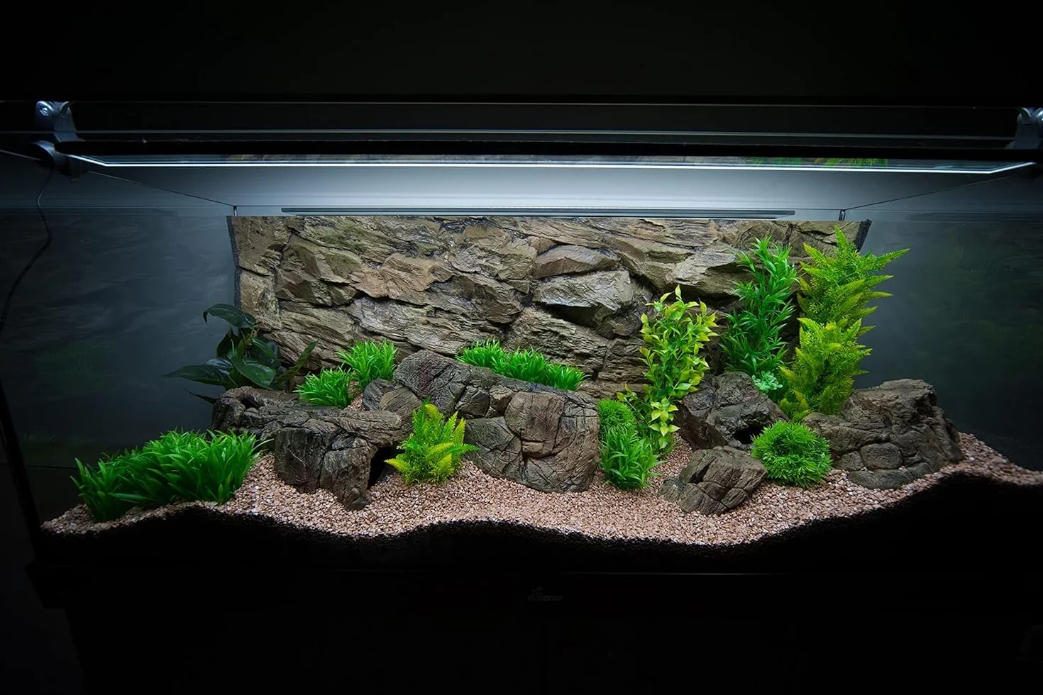 Tło do akwarium 3D Lesbos 117x45 cm brązowy