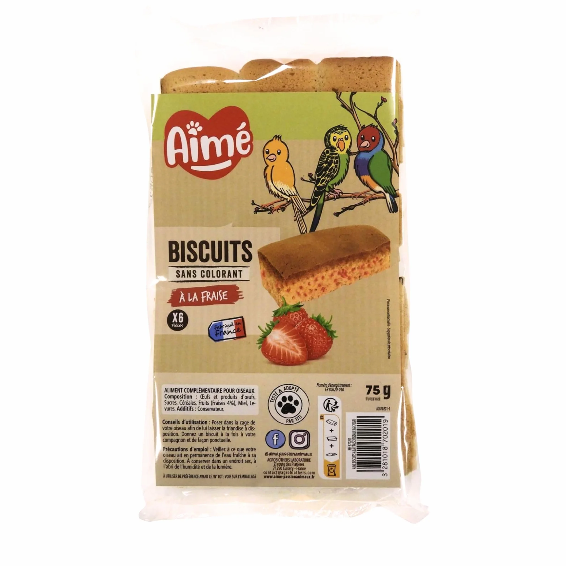 Aimé Ciasteczka truskawkowe dla ptaków 0,0707 kg