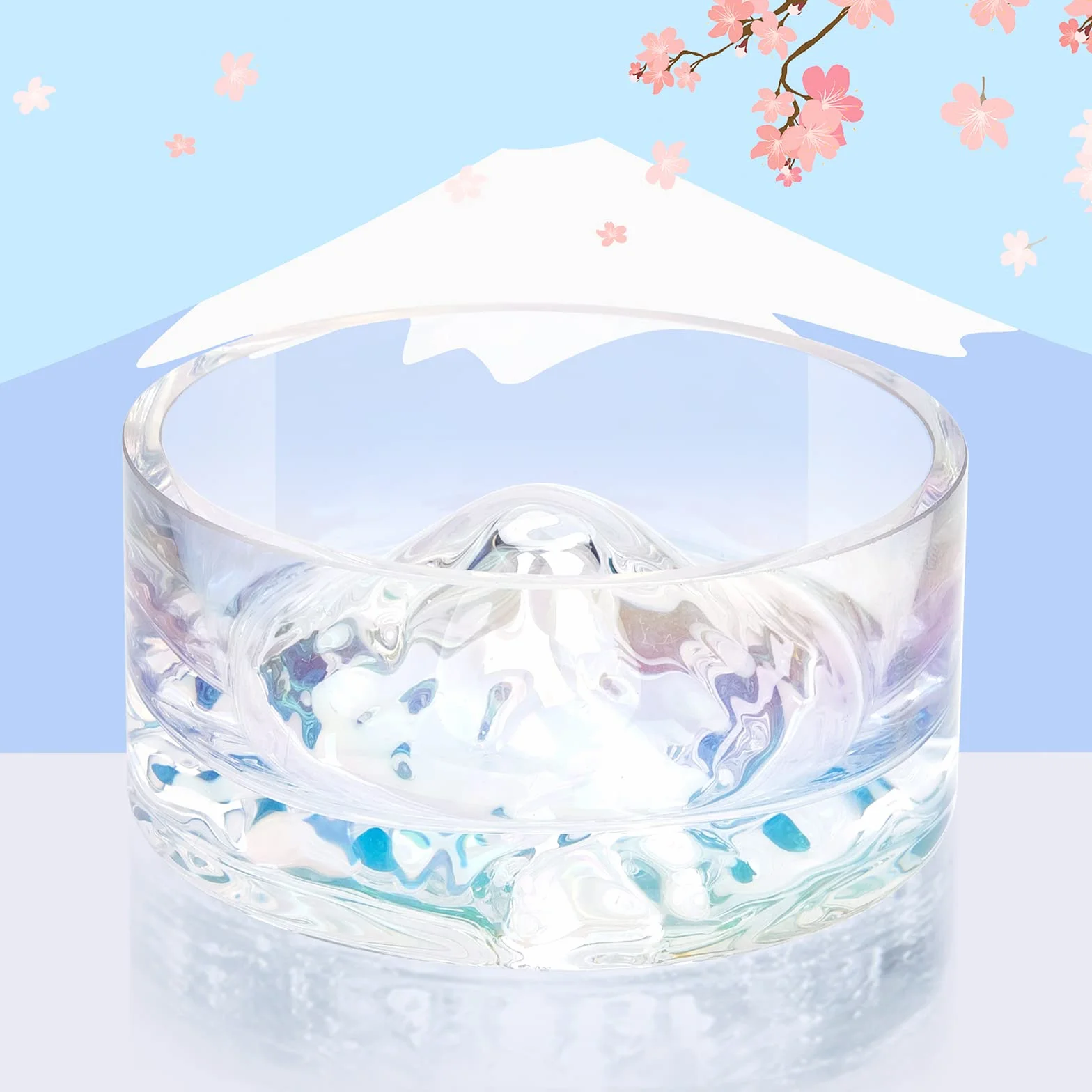 Niteangel Hamster Feeding & Water Bowls- Mount Fuji Series Glass Drinking Bowls for Dwarf Syrian Hamsters Gerbils Mice Rats or Other Similar-Sized Small Pets
