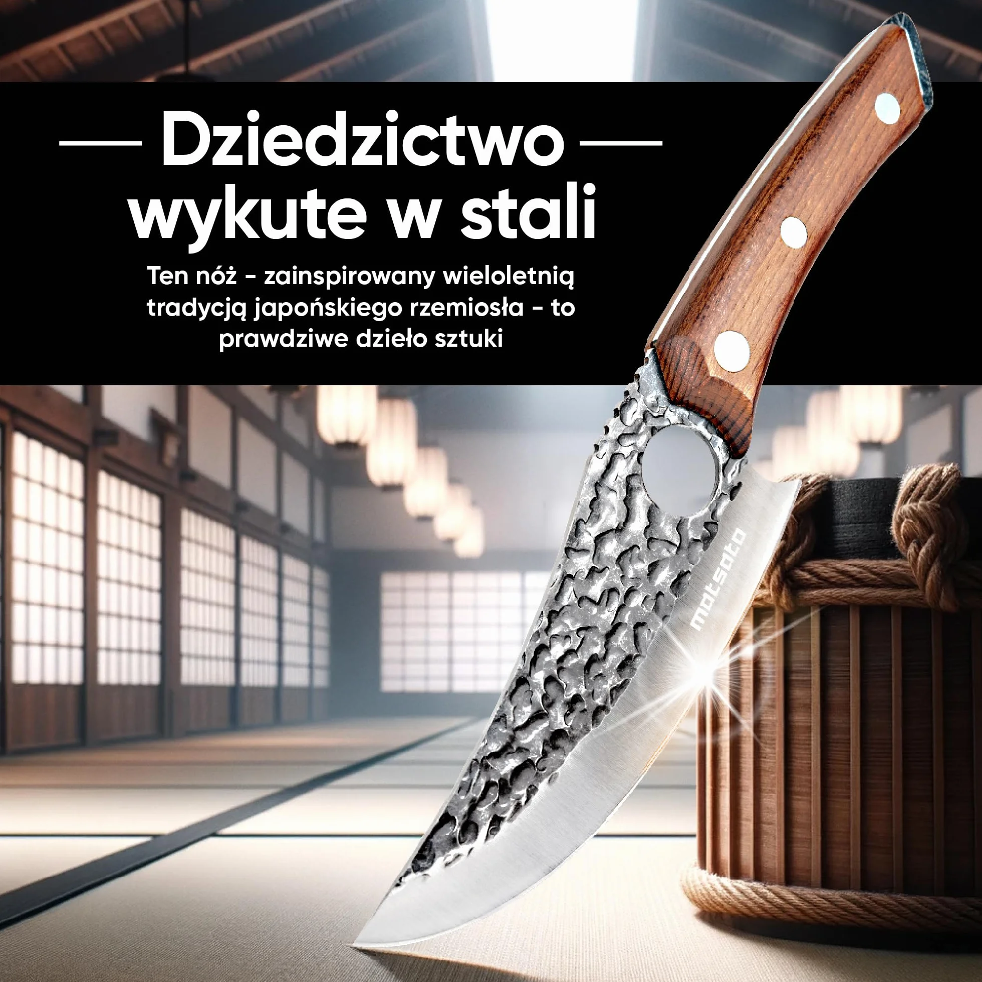 Matsato Nóż | Japońskie noże kuchenne ze stali. Profesjonalny wysokiej klasy nóż szefa kuchni 14,7 cm. Antypoślizgowy, ergonomiczny uchwyt, pudełko upominkowe. Idealne prezenty dla mężczyzn, prezent