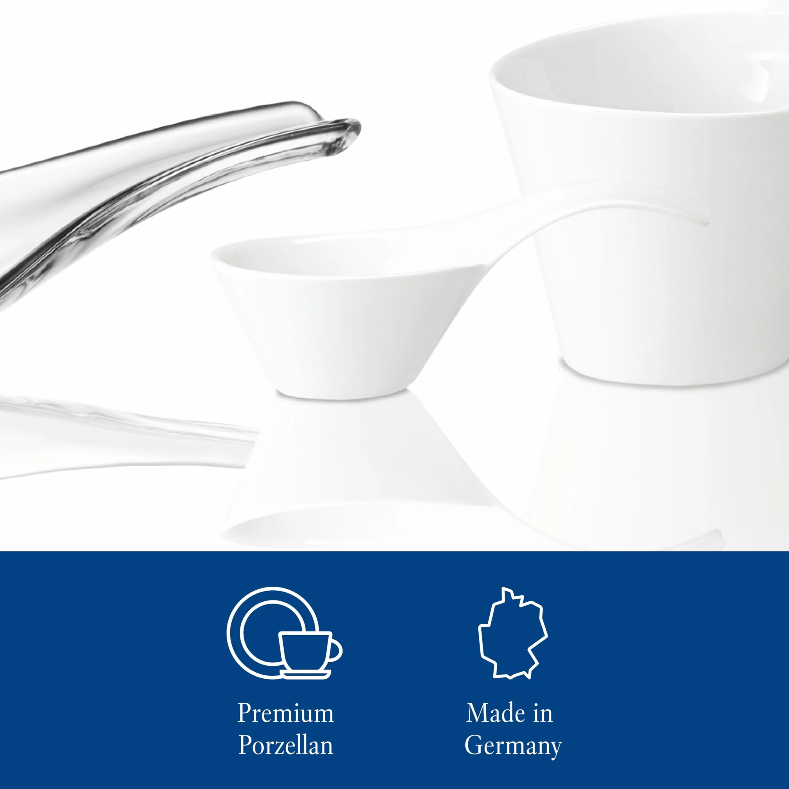 Villeroy & Boch Newwave Biała filiżanka do herbaty z uchwytem, nadaje się do mycia w zmywarce, do kuchenki mikrofalowej, specjalna filiżanka do herbaty, filiżanka do kawy, filiżanka do kawy, kubek na