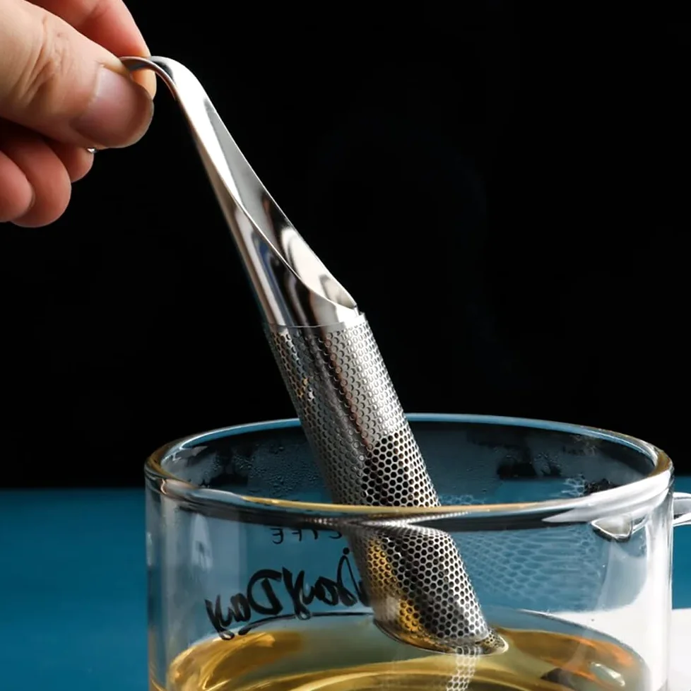 Filtry do herbaty, dyfuzor do herbaty ze stali nierdzewnej, wielokrotnego użytku, zaparzacz do herbaty, długi uchwyt, siatkowy sitko do herbaty sypkiej, przypraw, róży, idealny do zawieszenia na kubku