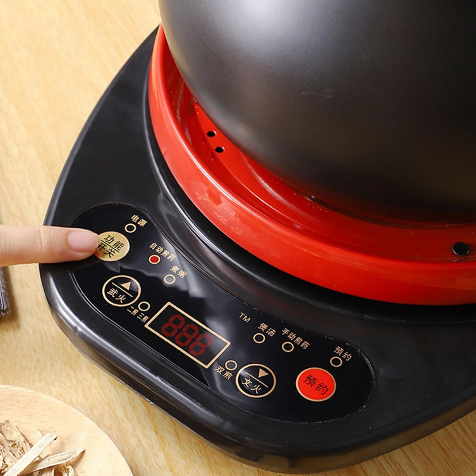 Multifunktal Electric Ceic Pot, Auto Temp Control do zup i herbaty ziołowej, Zdrowe gotowanie parowe, Nonstick Inner Pot, Easy Clean Home Kitchen Appliance