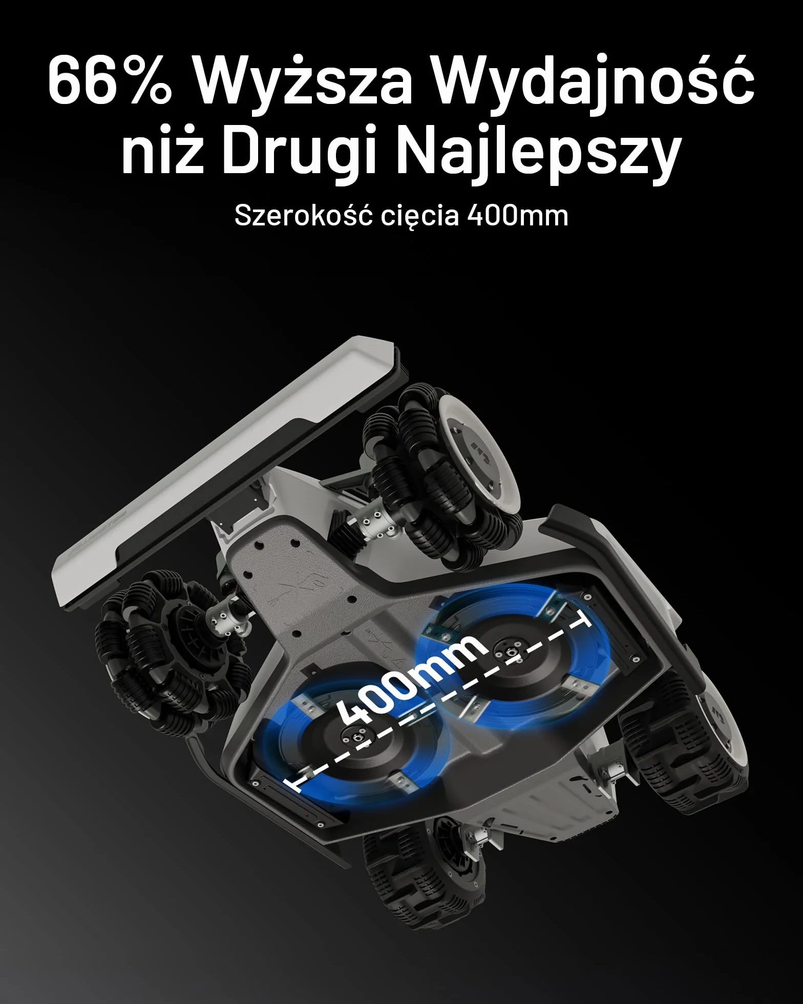 LUBA 2 AWD 3000 Kosiarka Automatyczna (Wersja 2024), Kosiarka Automatyczna bez Przewodu Granicznego do Trawników o Powierzchni do 3000 m², Mapowanie 3D Vision+RTK Fusion, Nachylenie 80%