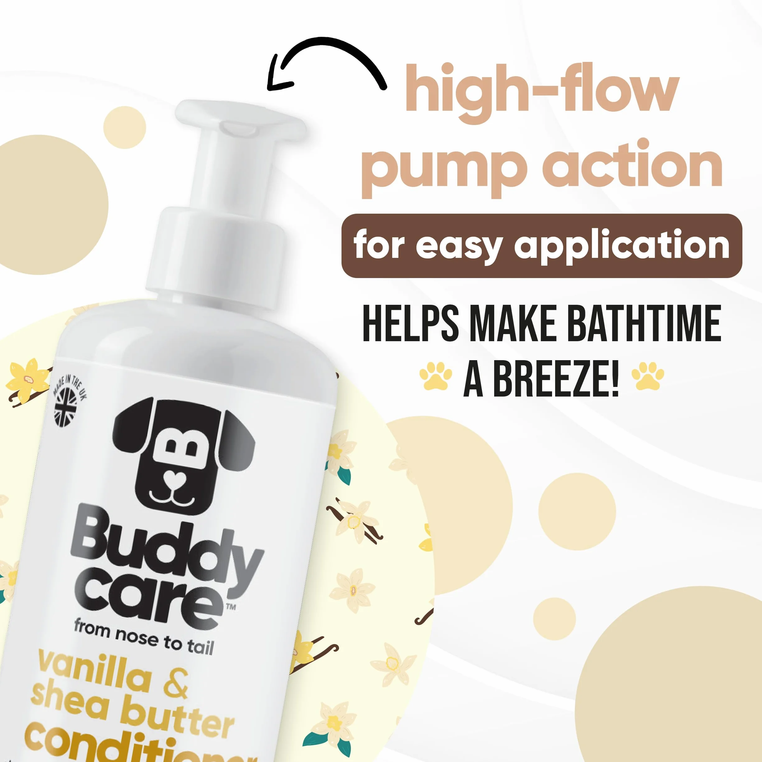 Buddycare Odżywka do Włosów 500 ML Waniliowy Masło Shea dla szczeniąt z Aloesem i Prowitaminą B5