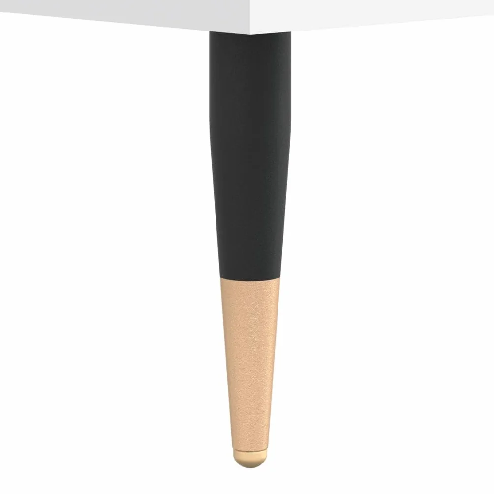 Szafa płytowa, biała, materiał drewnopochodny, 121 x 38 x 48 cm, z żelaznymi nogami, miejsce do przechowywania płyt winylowych, stabilna górna płyta do gramofonu, nowoczesne meble do salonu