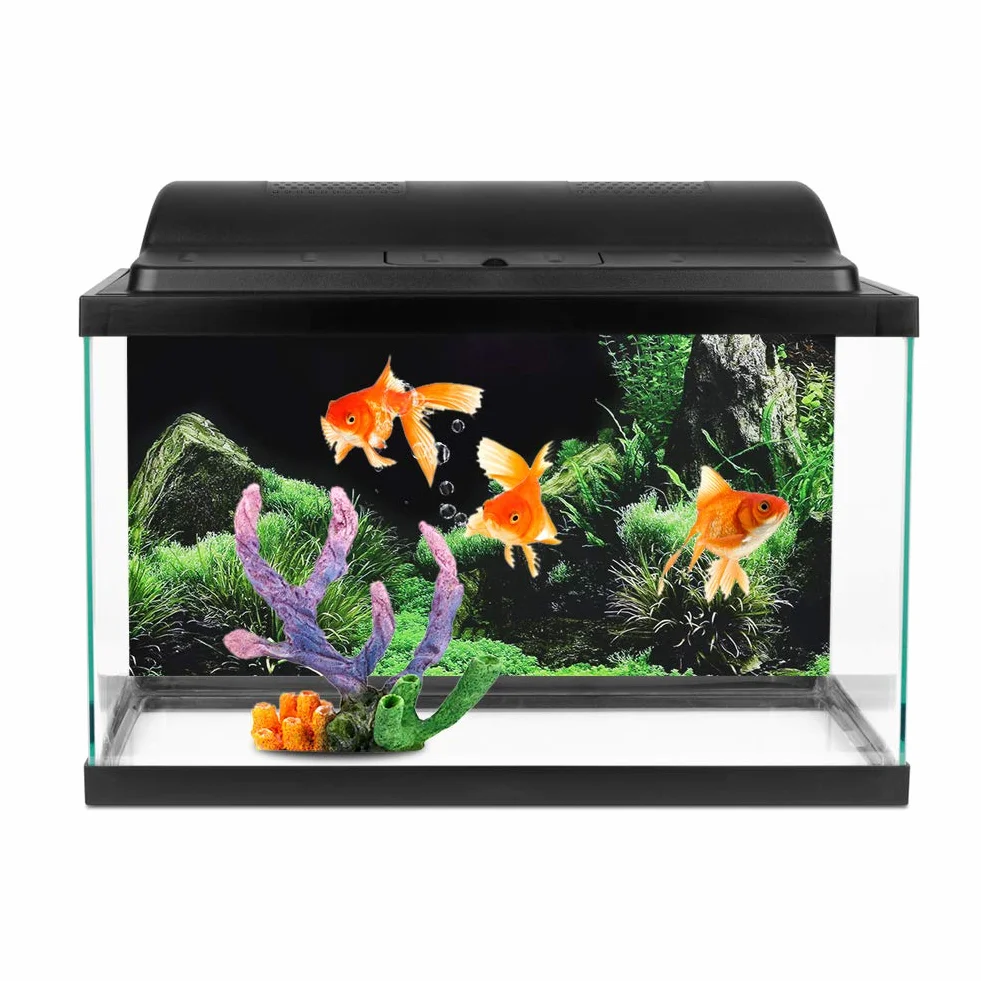Plakat akwariowy 3D PVC samoprzylepna tapeta dekoracja tła akwarium (61 x 40 cm)
