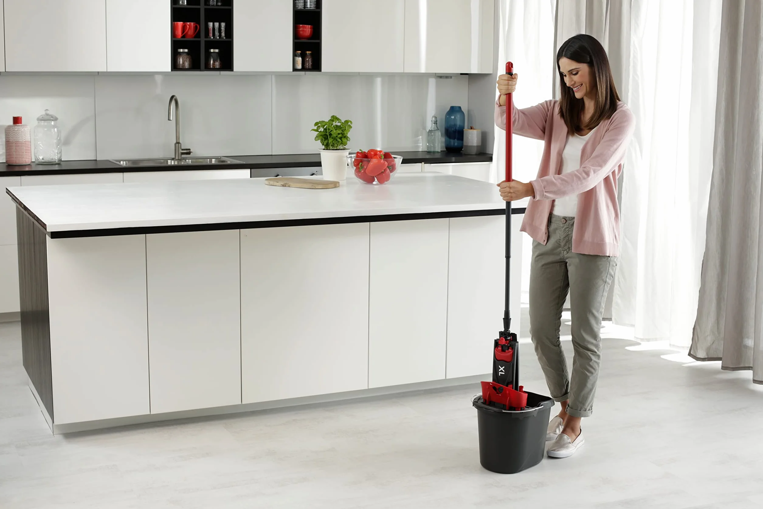Vileda Ultramat Xl Universal Zestaw Mop i Wiadro, Czarny/Czerwony, XL