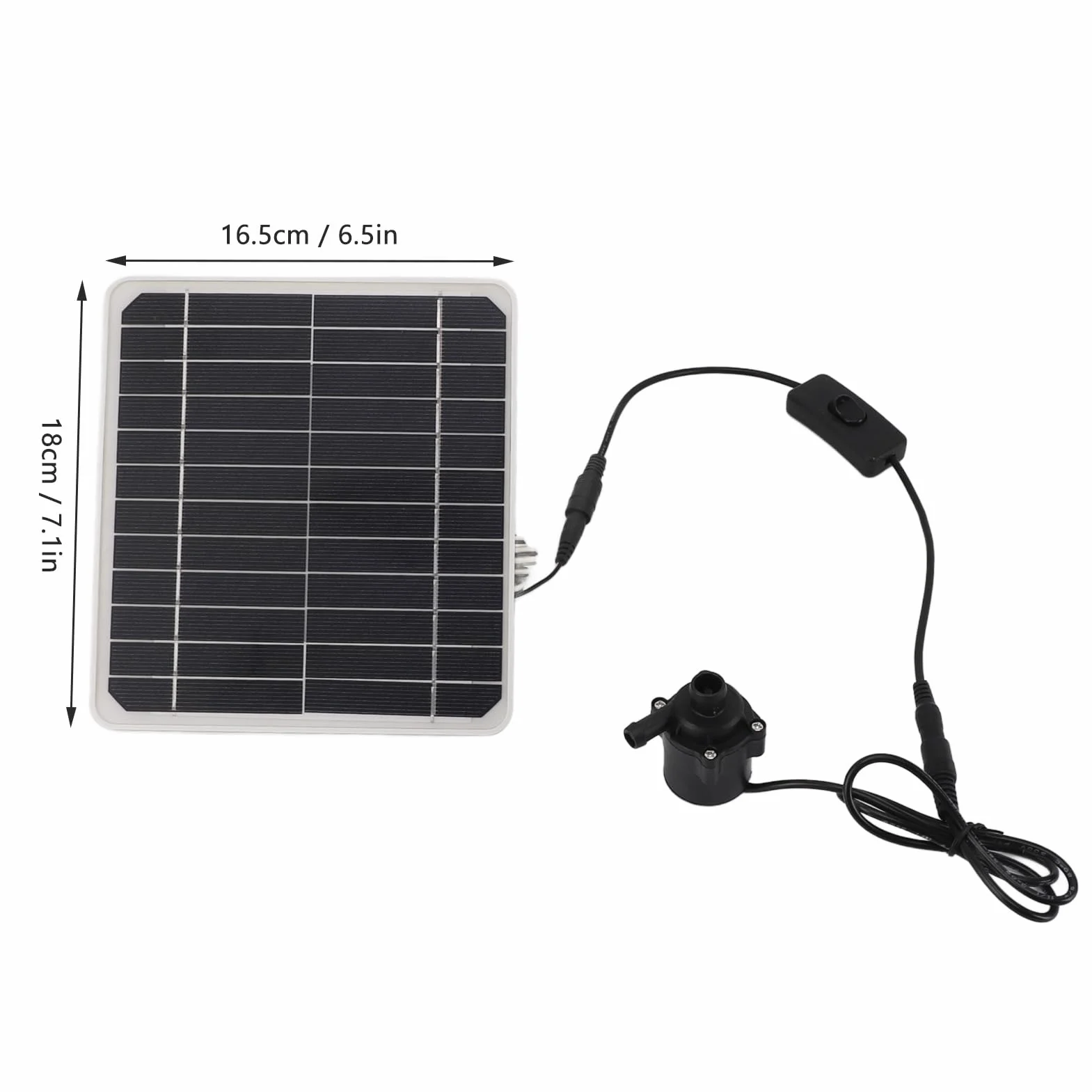 Zestaw Solarnej Pompy Wodnej, 12 V 50 W Solarna Pompa Fontannowa do Poidła dla Ptaków, Zestaw Solarnej Fontanny o Niskim Poziomie Hałasu do Stawów, Akwarium, Praca 24-godzinna