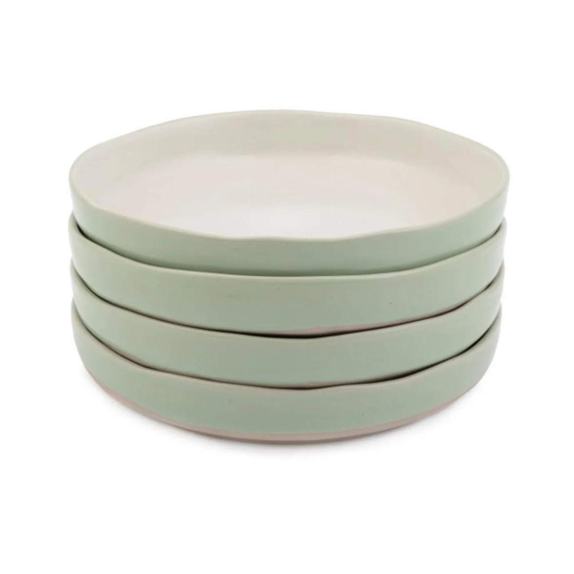 Jamie Oliver Big Love Dishy Bowl, zielona i biała kamionka, trwała, zestaw misek do serwowania, zmywarka, kuchenka mikrofalowa, nadaje się do piekarnika, zestaw 4 sztuk, 700 ml, 22 x 22 x 13 cm