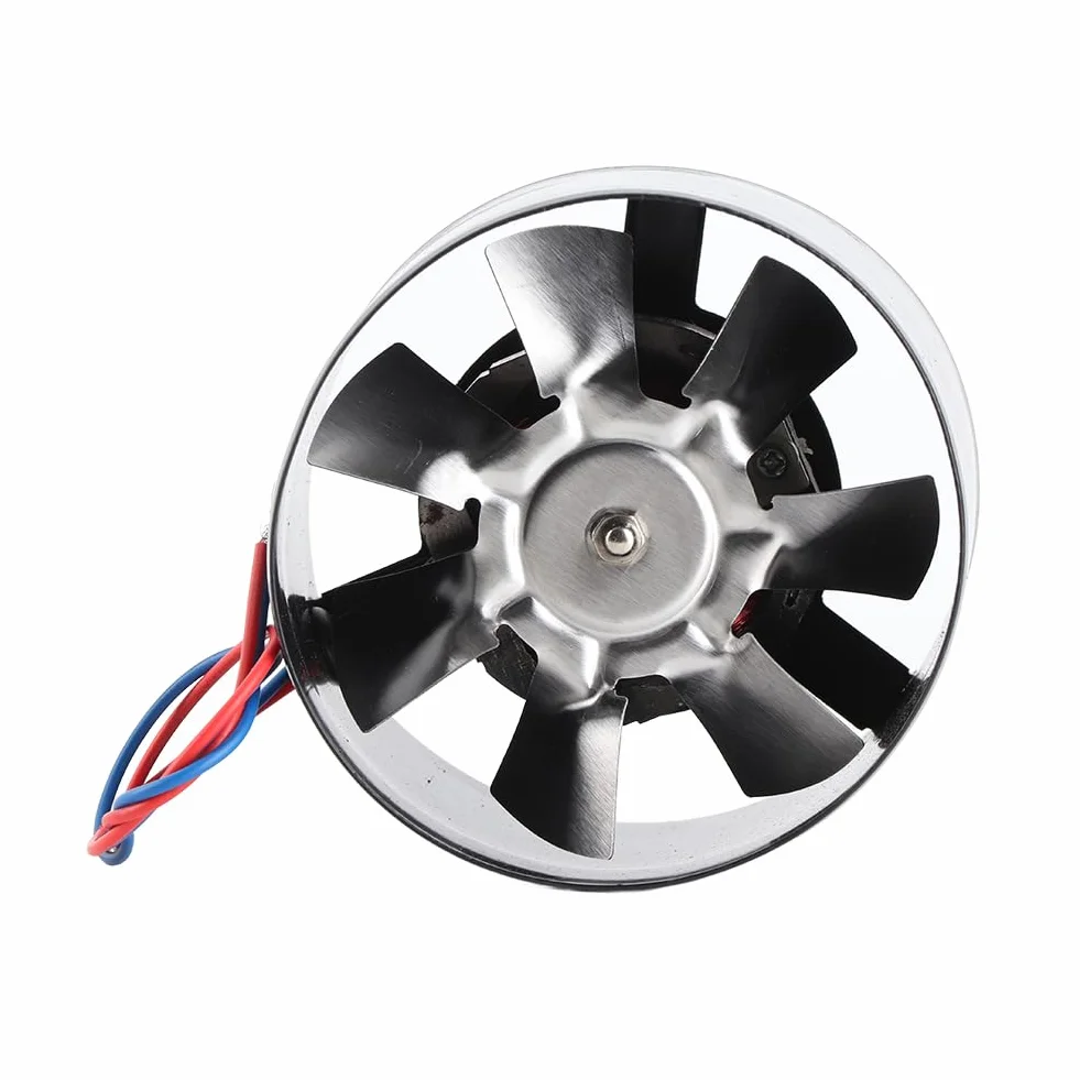 Metalowy Wentylator Kanałowy, Cichy, Okrągły Wentylator Wyciągowy do Stylowej Modernizacji Kuchni, Szybko Usuwa Dym i Zapachy z Kuchni Przy Minimalnym Poziomie Hałasu (4 cale)