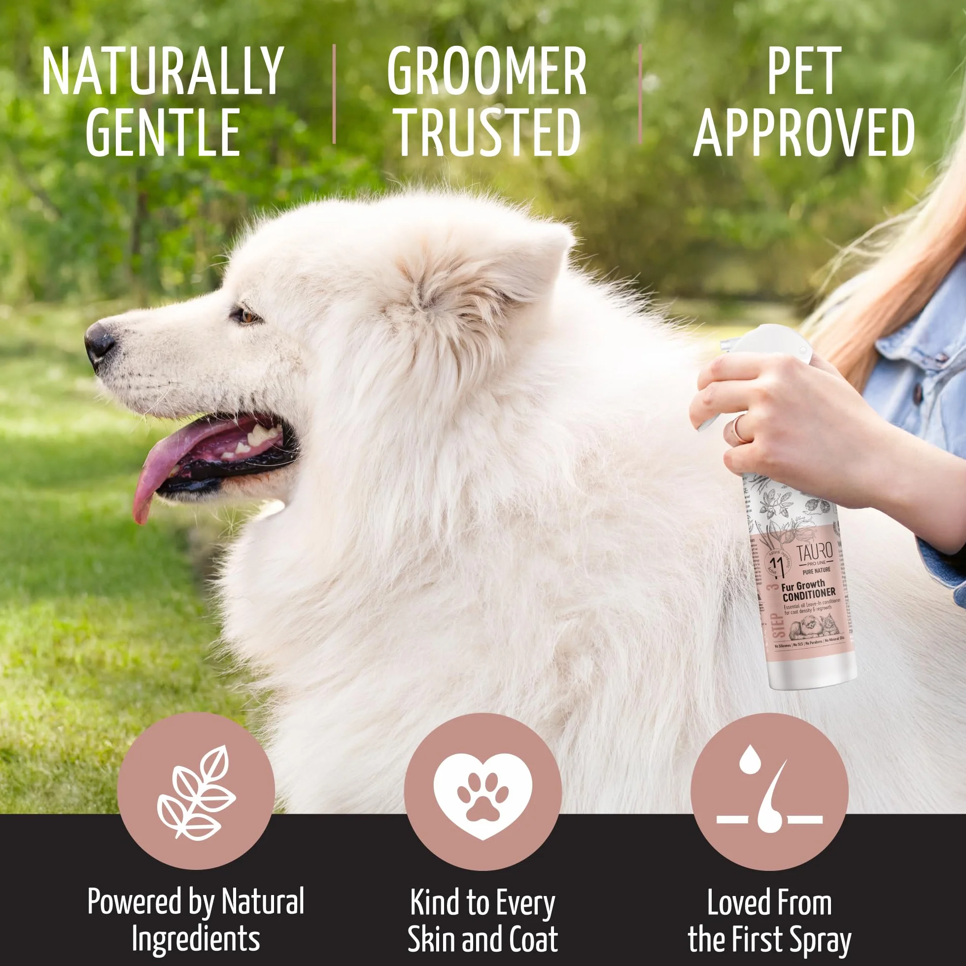 Pure Nature Promoting Leave-in naturalna odżywka w sprayu z olejkami eterycznymi do codziennej pielęgnacji skóry i sierści zwierząt domowych, stymuluje wzrost włosów