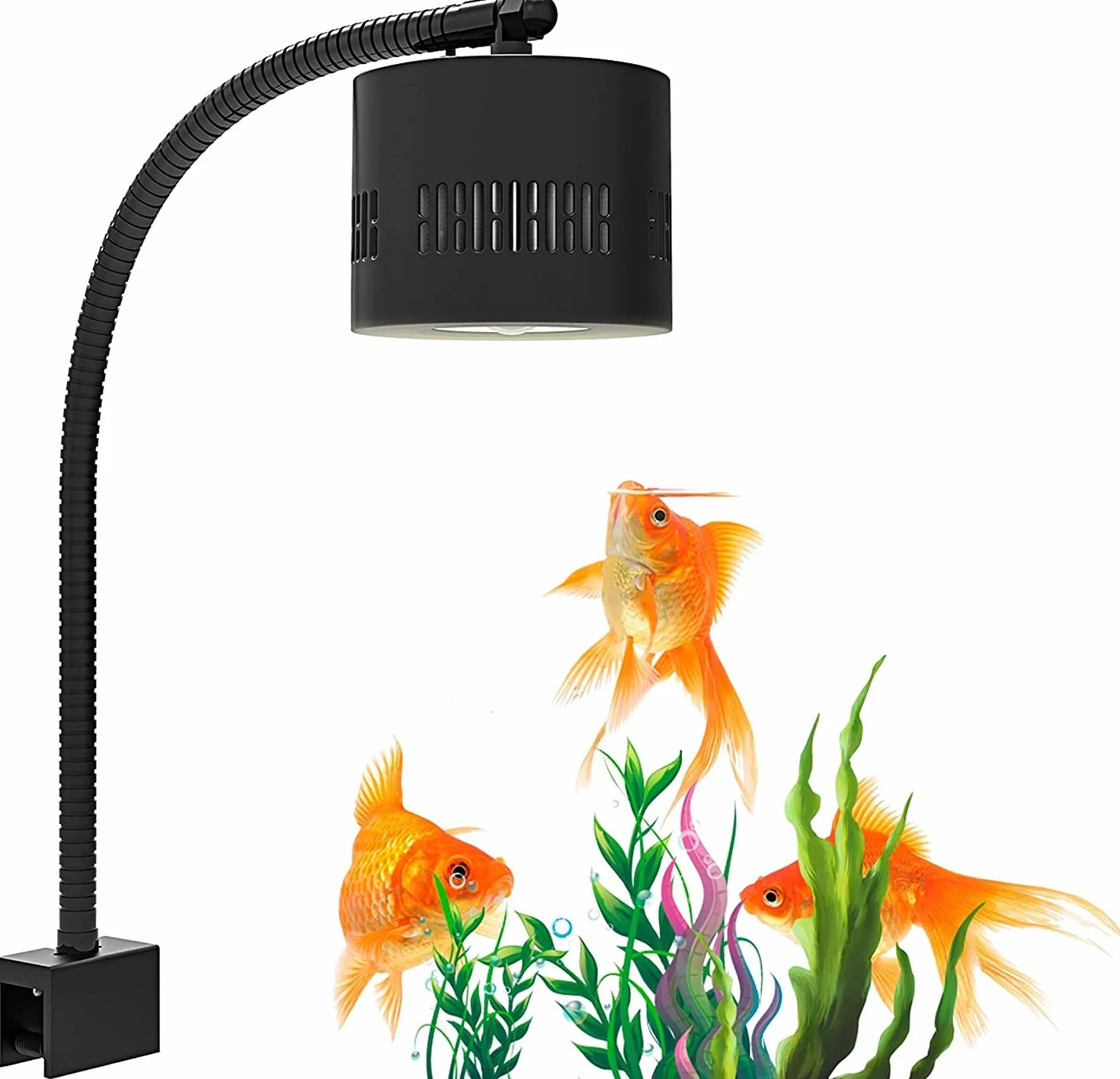 Lominie Oświetlenie akwarium 80 W, ściemniana, pełne spektrum, lampa zaciskowa z łabędzią szyją