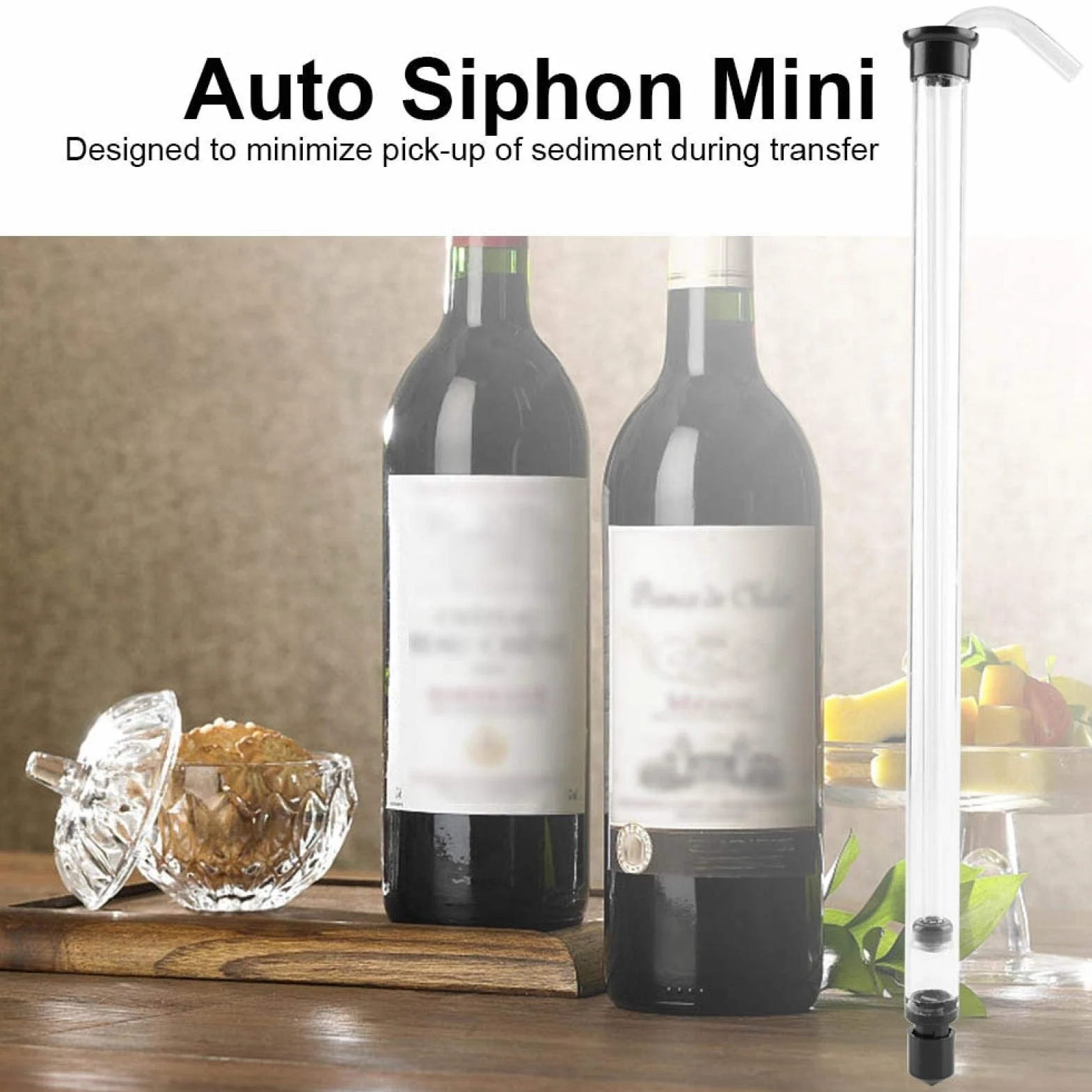 Zestaw Syfonowy, Pro Wine Bottle Filler Auto Syfon Regał Trzciny do Piwa Wiaderko na Wino Butelka z Rurką Szybki Przepływ Zestaw do Syfonowania Deluxe