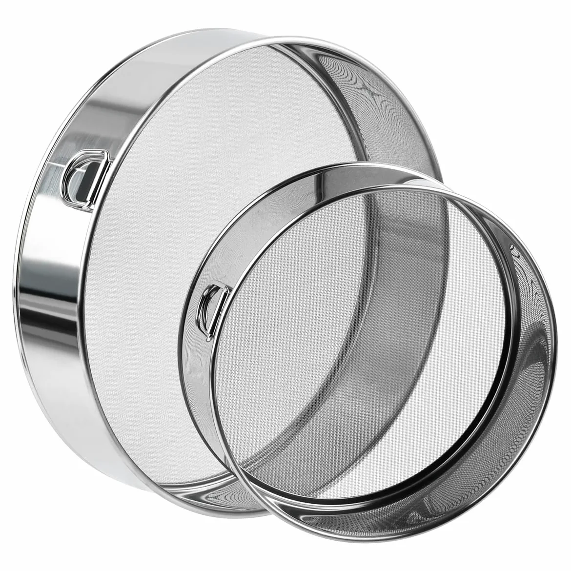 2 sztuki sito do mąki ze stali nierdzewnej Sito do mąki Drobne sito do mąki Drobnooczkowate Profesjonalne sito do mąki 15/20 cm Zestaw drobnych sit Sito do mąki 40/60 Mesh Sito do pieczenia do
