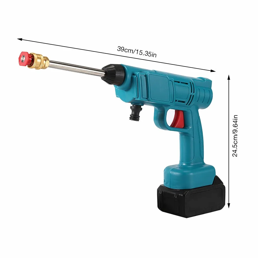 wysokociśnieniowa myjka wysokociśnieniowa, pistolet na wodę z akumulatorem, 2 dysze, wąż 5 m, dzbanek z pianką, mobilna myjka wysokociśnieniowa, akumulatorowy reflektor parowy do samochodu,