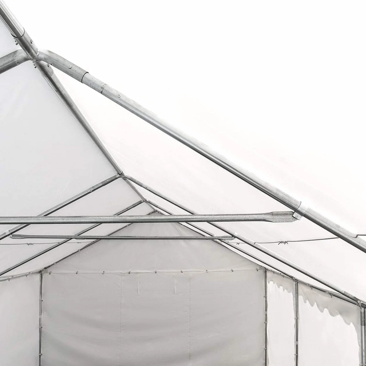 TOOLPORT Namiot magazynowy 4x8 m hala z plandeką PCV 750 N biały z ramą podłogową