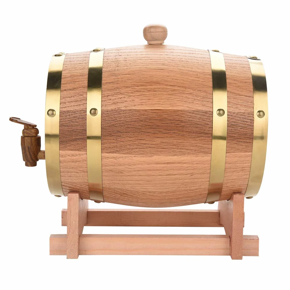 Dozownik piwa z drewna dębowego, 3-litrowy pojemnik na whisky, bourbon, tequila i wino