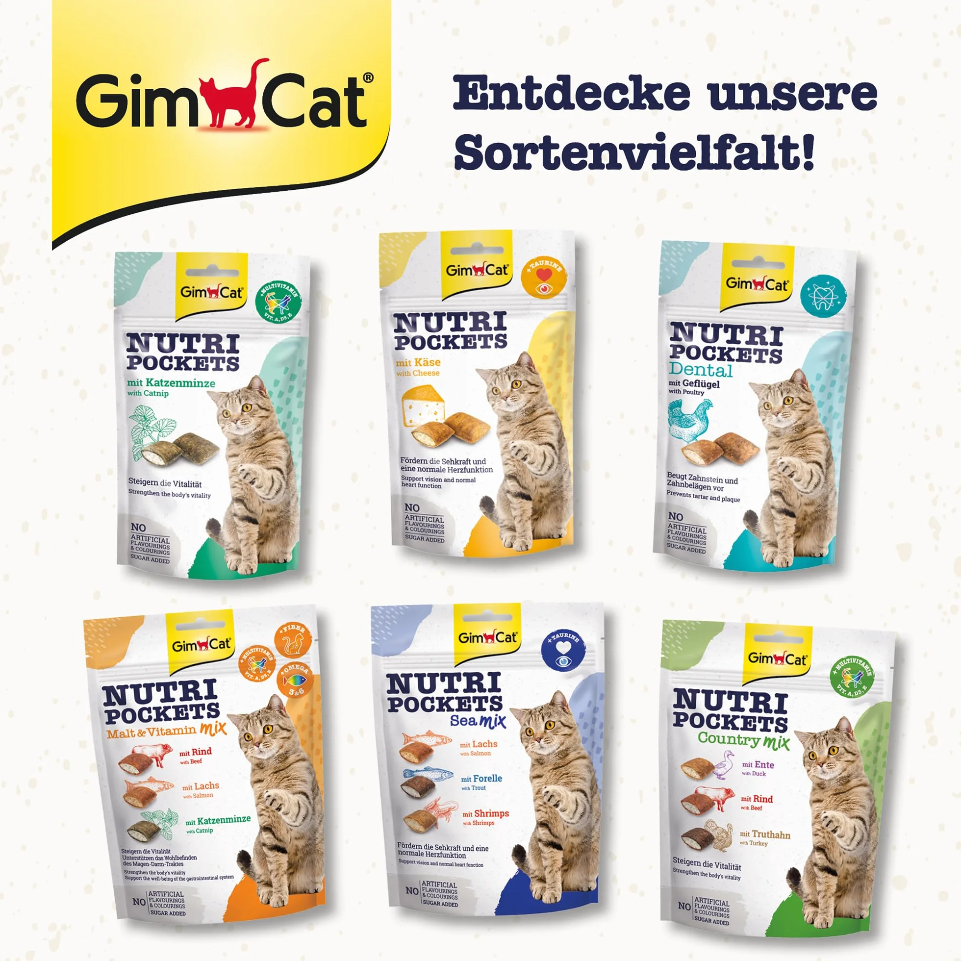 Gimcat Nutri Pockets Przekąska dla Kotów, Tuńczyk, 1 x 60 g