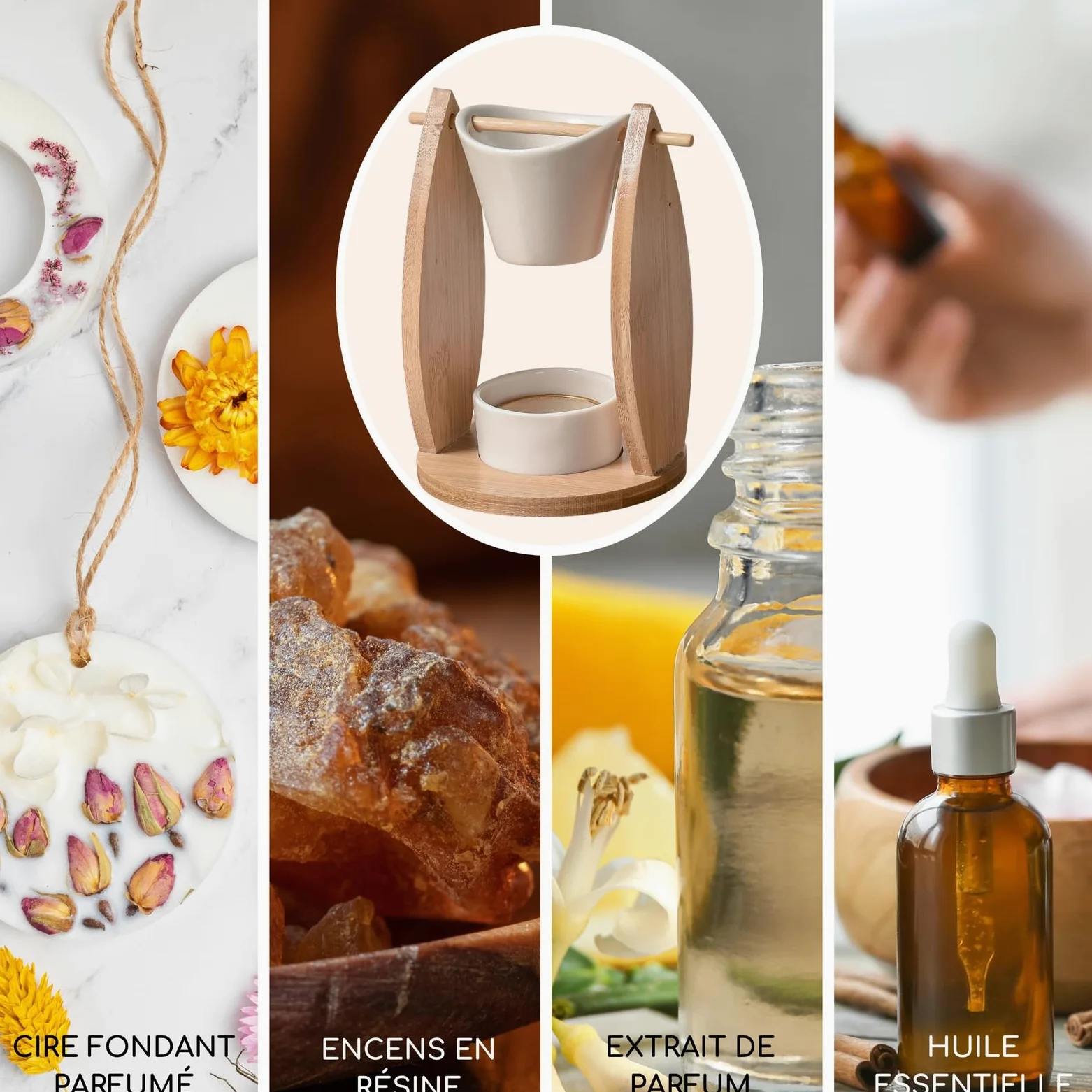 Brule perfumy bambusowe i ceramiczne woal z odpowiednią świecą i trzema topiącymi się w ofercie
