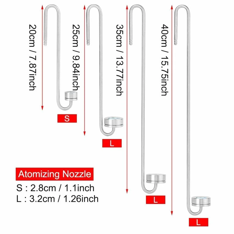 Dyfuzor CO2 ze stali nierdzewnej Atomizer z Licznikiem bąbelków do akwarium 40 cm