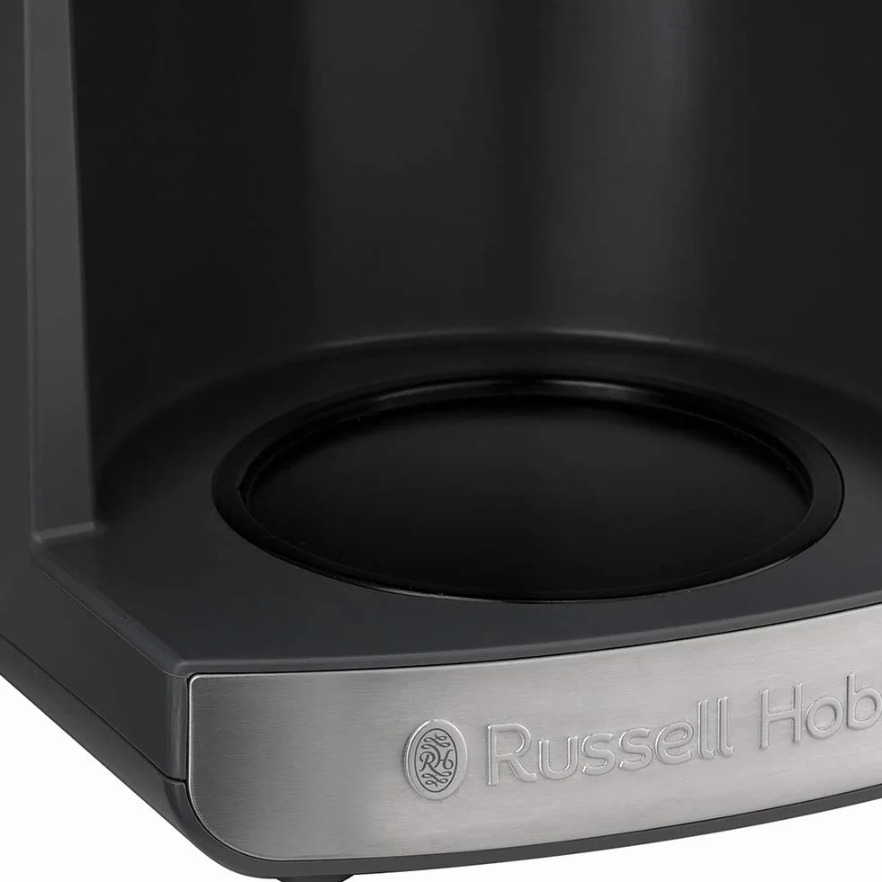 Russell Hobbs ekspres do kawy, wbudowany młynek, regulacja mocy zaparzenia kawy, timer, podtrzymywanie temperatury, dzbanek termiczny, pojemność 1,25l, moc 1000W, czarny-stalowy, Grind&Brew 25620-56