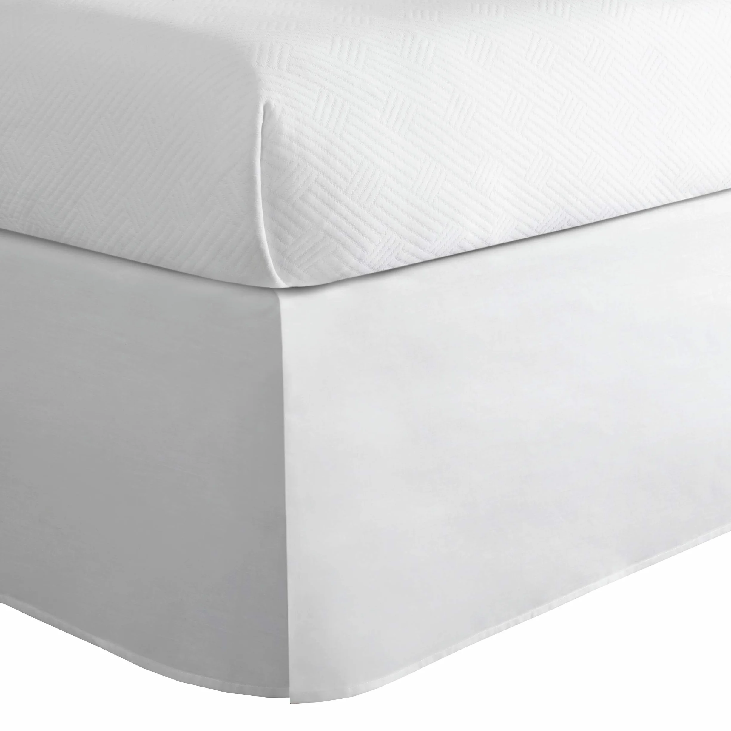 TODAY'S HOME Home Classic TOH24914WHIT06 Dopasowany lambrekin łóżkowy z falbanką, z mieszanki bawełny, 35 cm wysokości, twin XL size, biały