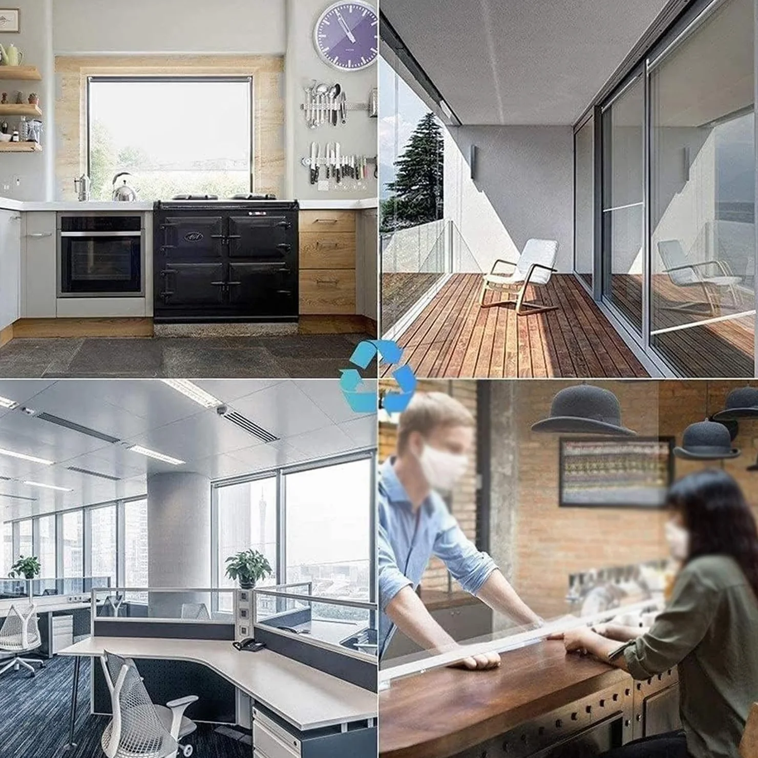 Przezroczyste rolety z PCW, grube 0,5 mm, plastikowe, wodoodporne, przezroczyste, zwijane żaluzje do ogrodu, na balkon, drzwi patio, pergolę, rolety do okien wewnętrznych, z okuciami, szer. x wys