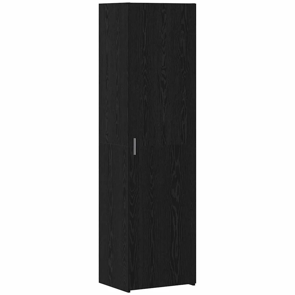 vidaXL Highboard 2 pcs Czarny Dąb 50 x 42,5 x 185 cm, Nowoczesny prostokątny wysoki kredens, pojemna szafka, stylowy mebel do organizacji w salonie