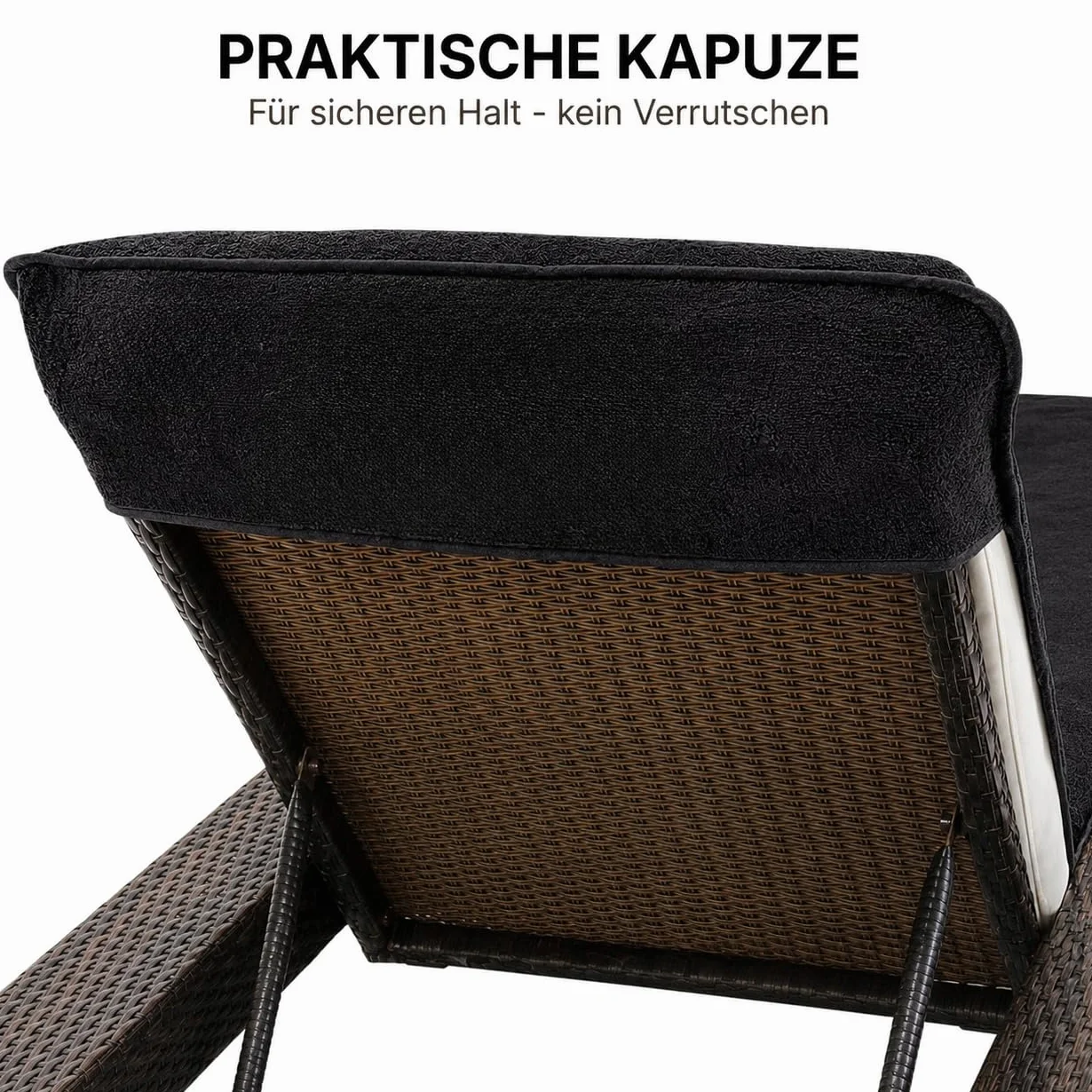 Brandsseller Pokrowiec ochronny na leżak ogrodowy, plażowy, ręcznik frotte, ok. 75x200 cm – czarny/smiley (My Place)