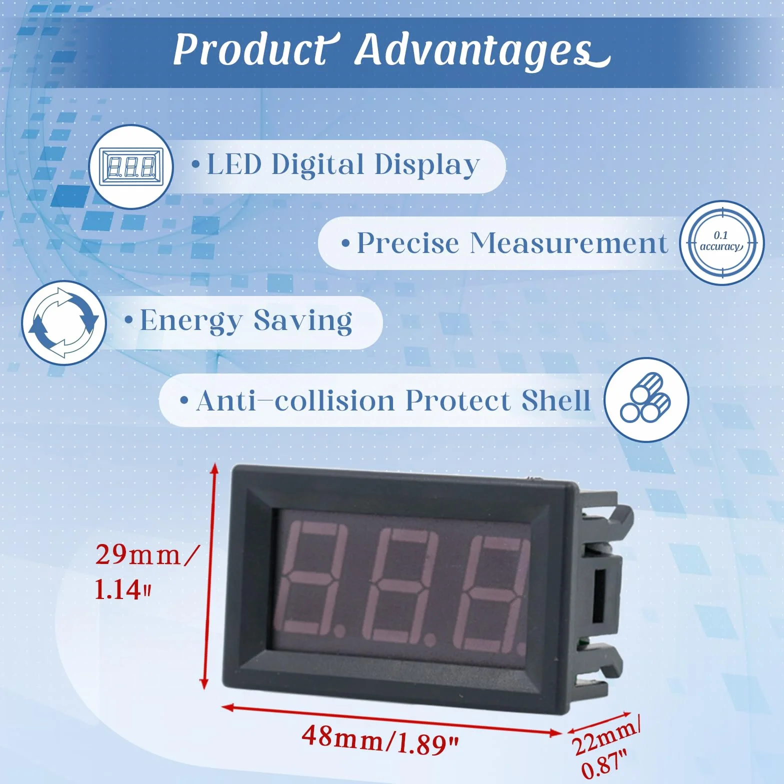 Cyfrowy Termometr z Sondą Miernik Temperatury Wody 12V Elektroniczny Termometr do Lodówki Akwariowej(Niebieski)