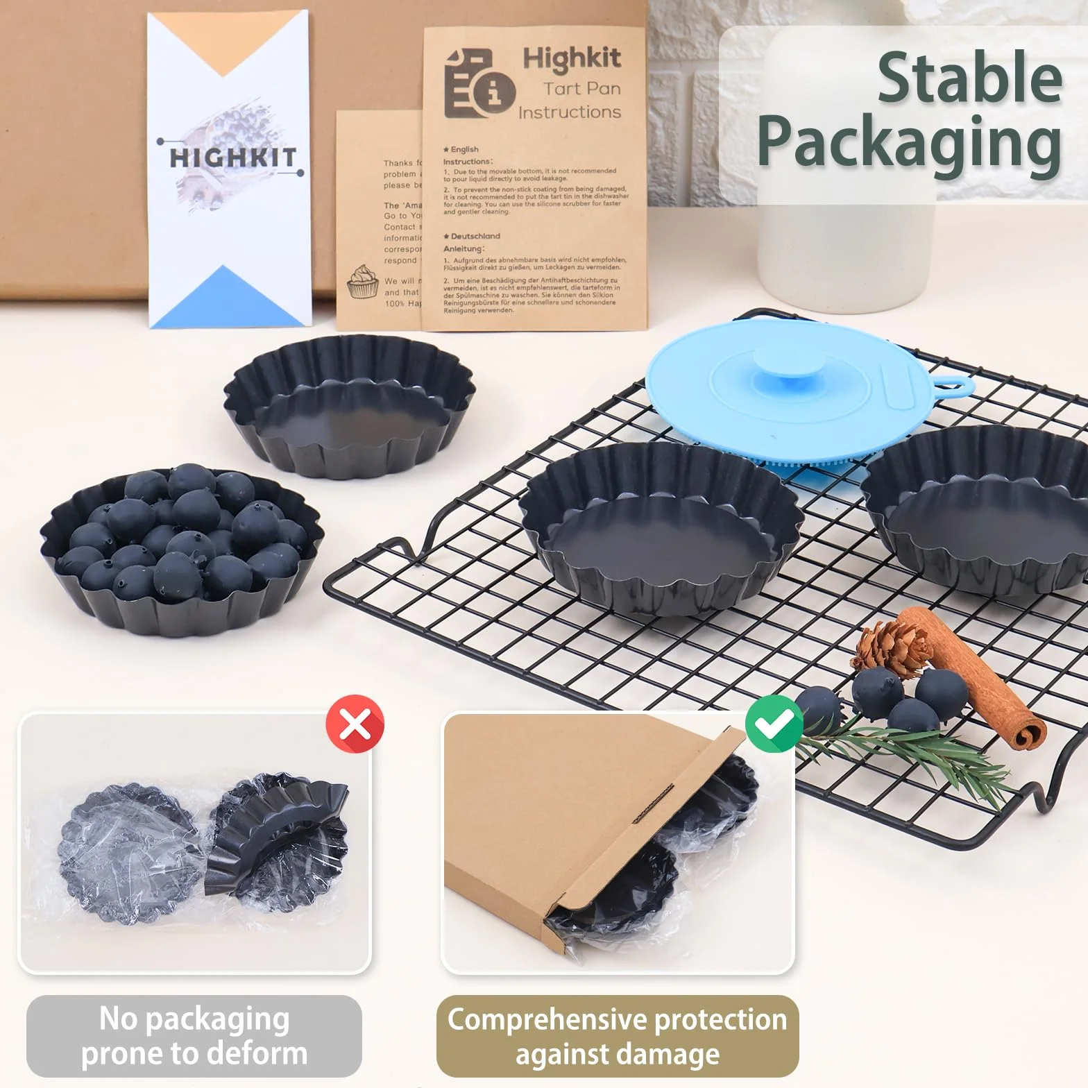 10 sztuk foremek do tarty z dnem podnoszącym, powłoką zapobiegającą przywieraniu, małe 10 cm / 4 cale, okrągłe foremki do torteletów ze stali węglowej