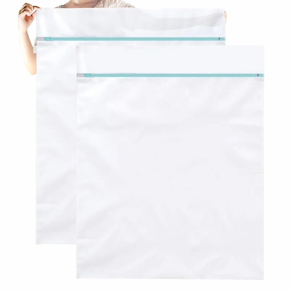 OTraki 2 duże worki do prania 109 x 89 cm, siatkowa torba na pranie, zapinana na zamek, duża torba siatkowa do prania, koc, sweter, płaszcz, prześcieradło, wytrzymała torba na pranie Jumbo do domu,