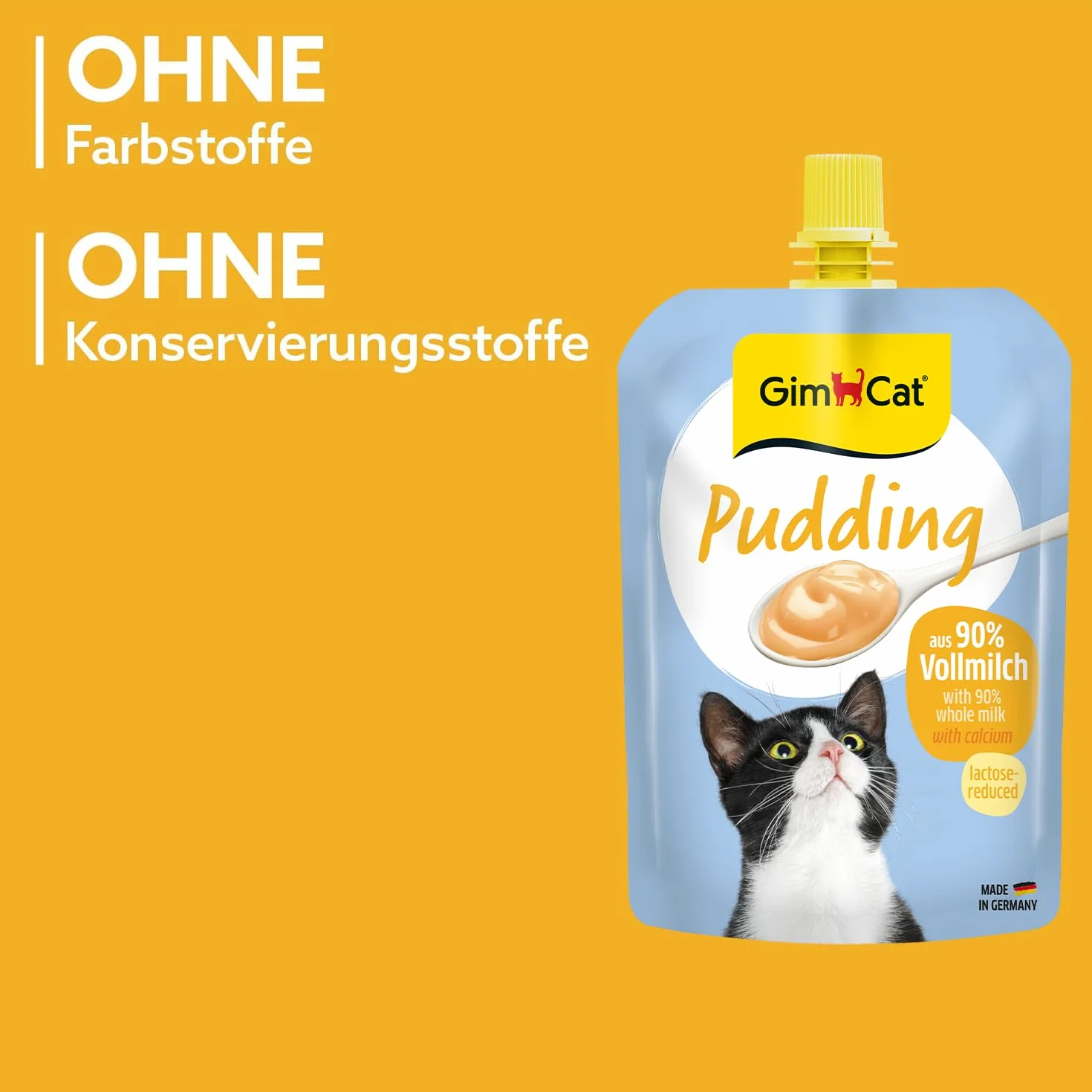GimCat Pudding z wapniem dla kotów - Przysmak mleczny o obniżonej zawartości laktozy 150g