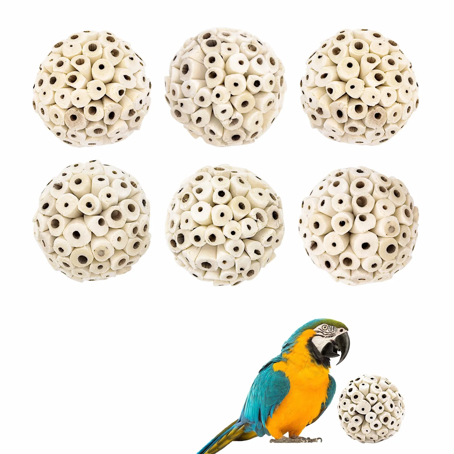 Naturalne kulki Sola zabawka do żucia dla papugi Budgie Finch ara