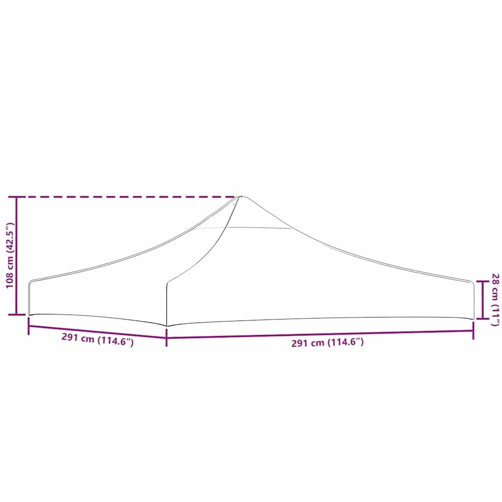 vidaXL Dach namiotu imprezowego, 3 x 3 m, kremowy