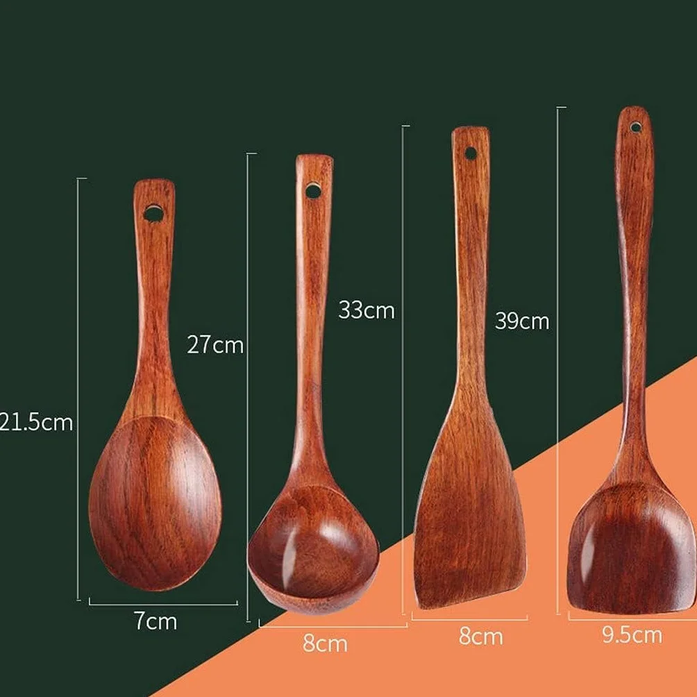 łyżka Drewniane łyżki Do Gotowania Sałatki Widelca Długie Uchwyt Ustawa Zestawu Garnituru Non-stock Pane Kitchen Tool