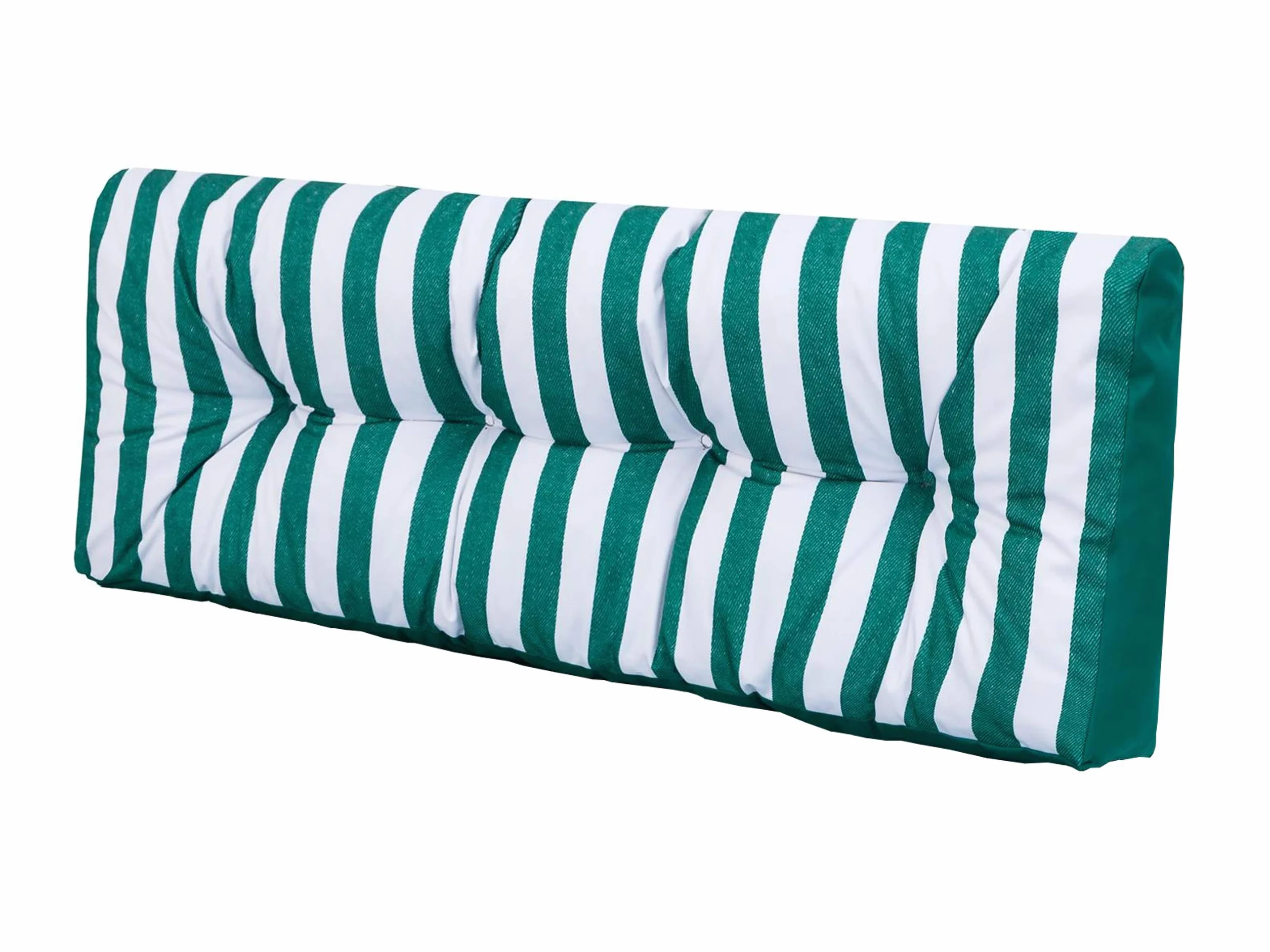 PillowPrim poduszka na palety - poduszka do siedzenia - Komfort dla sofy i kanapy - Idealne na meble balkonowe i do ogrodu - Miękka i trwała - Oparcie 120x40cm, Zielona z paskami