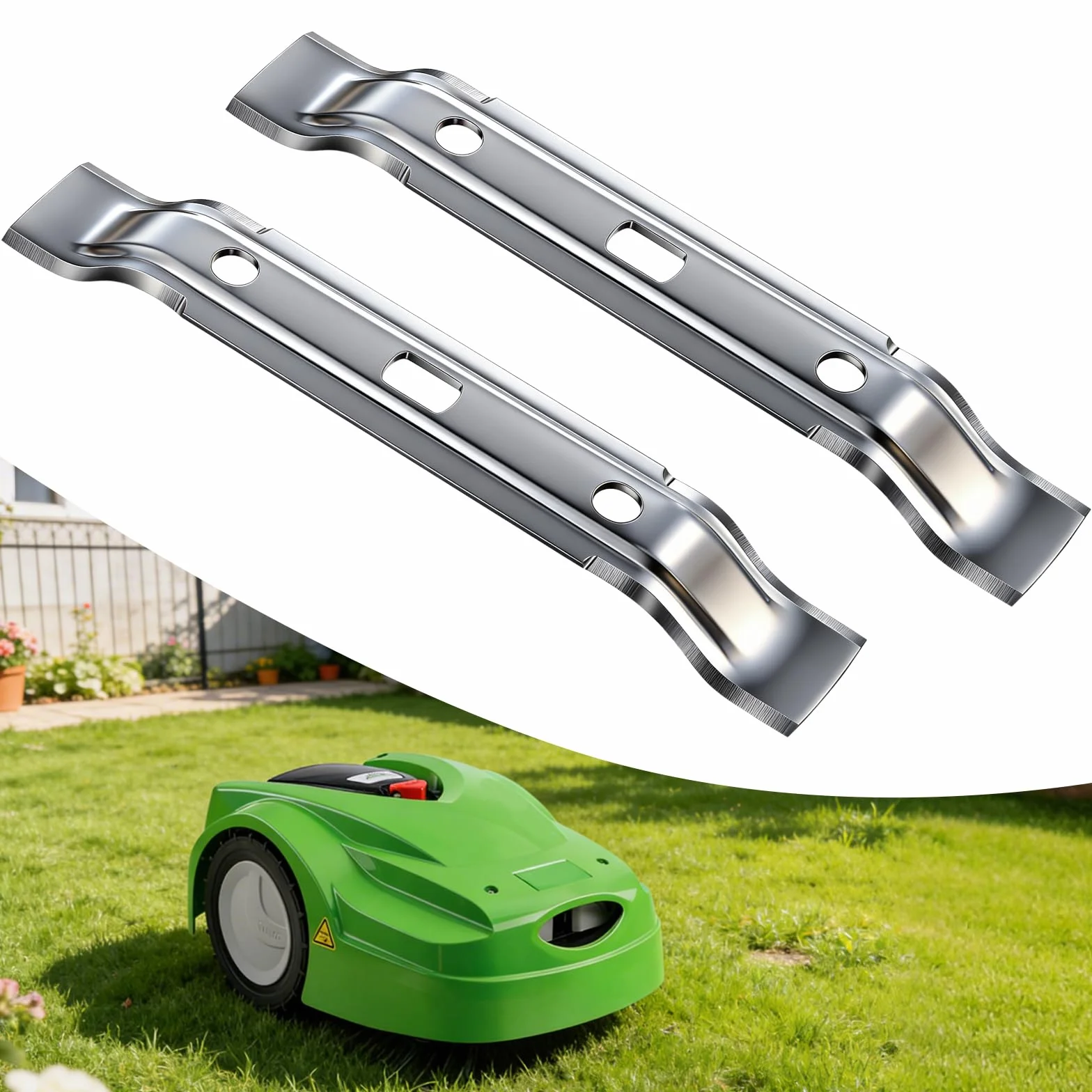 2 sztuki noży do kosiarki automatycznej Stihl, noże zamienne do kosiarki Stihl iMOW RMI 422 422P 422PC RMI422 P C, ostrza kosiarki do trawy, 20 cm, kolor srebrny